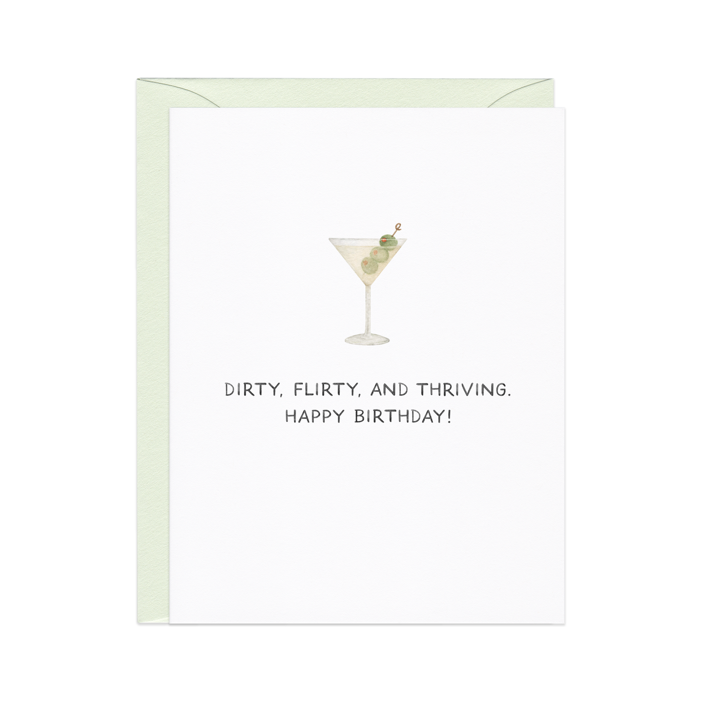 Dirty, Flirty, Thriving — Millennial Martini Birthday Card