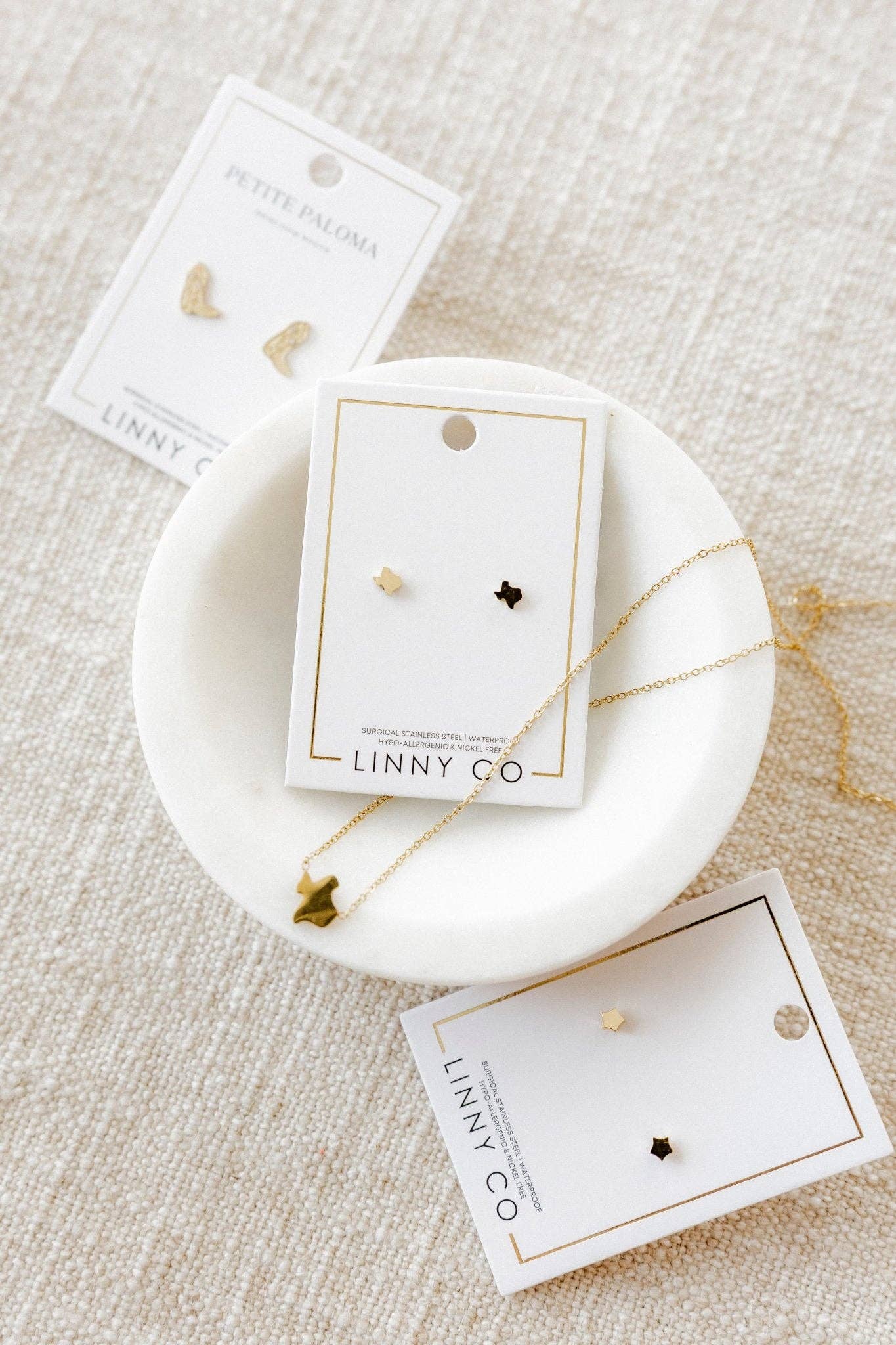 Screwback Stud Earrings - Petite Texas Gold