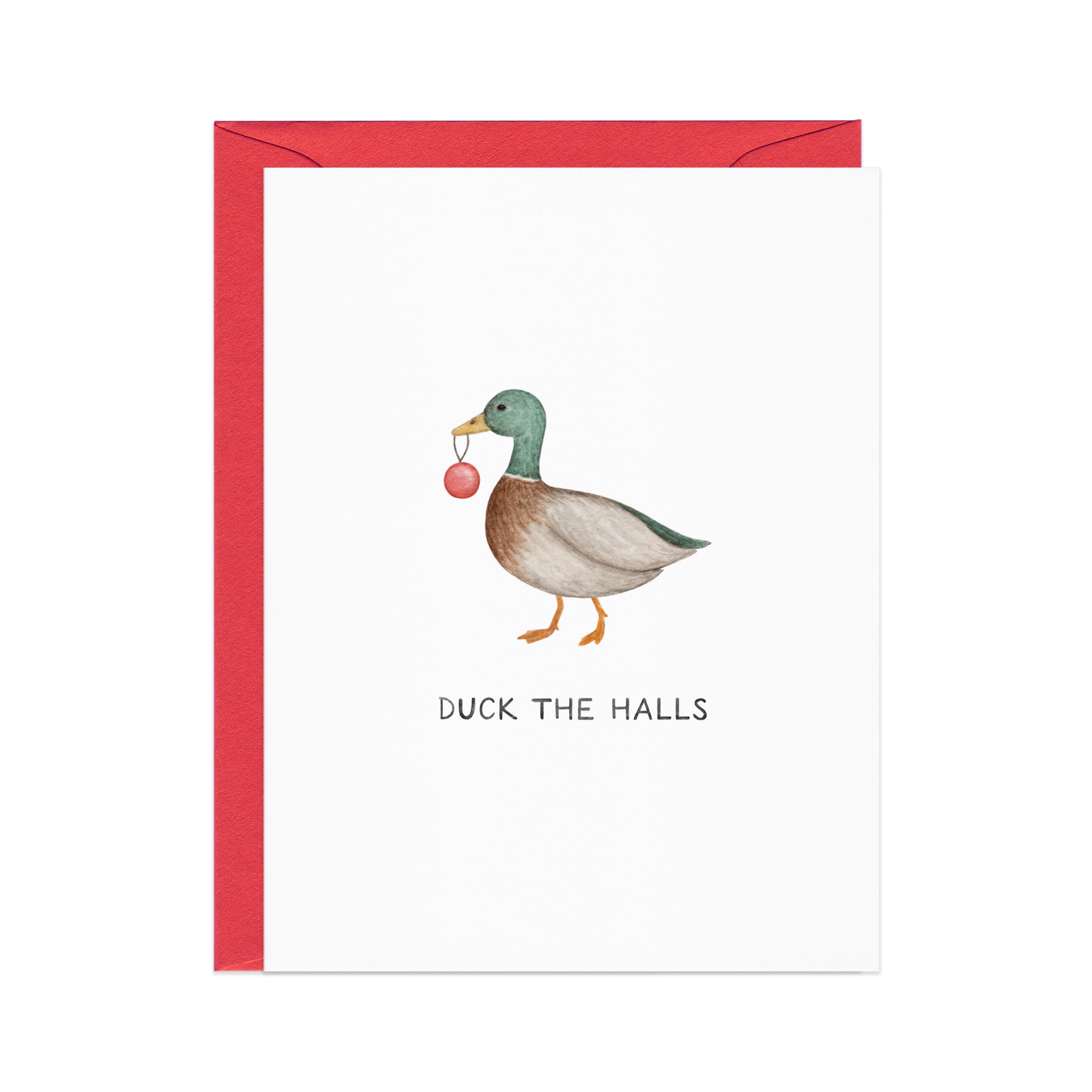 Deck The Halls — Bird Lovers Festive Duck Christmas Card