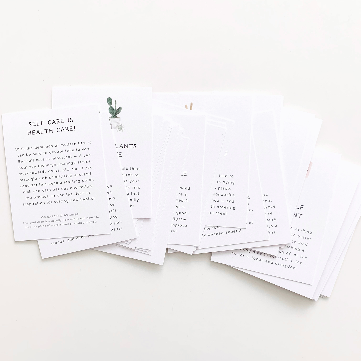 Self Care Card Deck — Set of 32 Self Guided Prompts