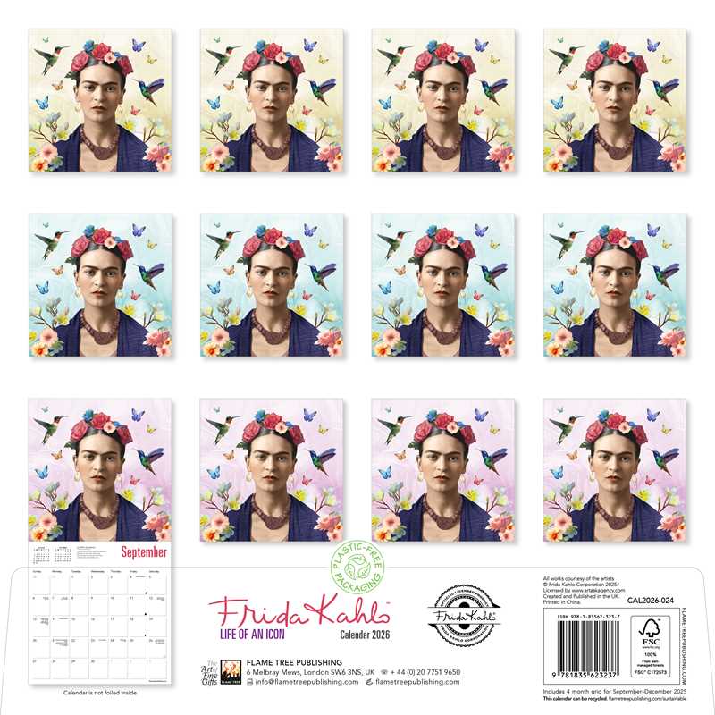 Frida Kahlo: Life of an Icon Wall Calendar 2026 (Art Calendar)