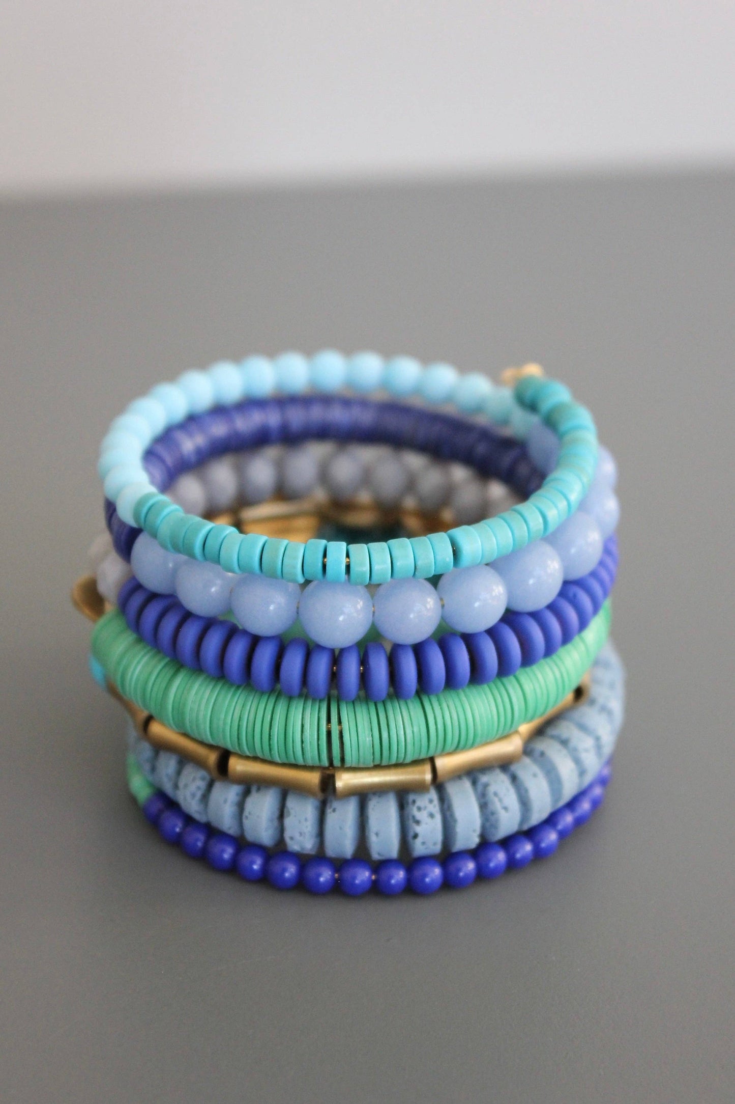 Bracelet- turquoise and cobalt wrap