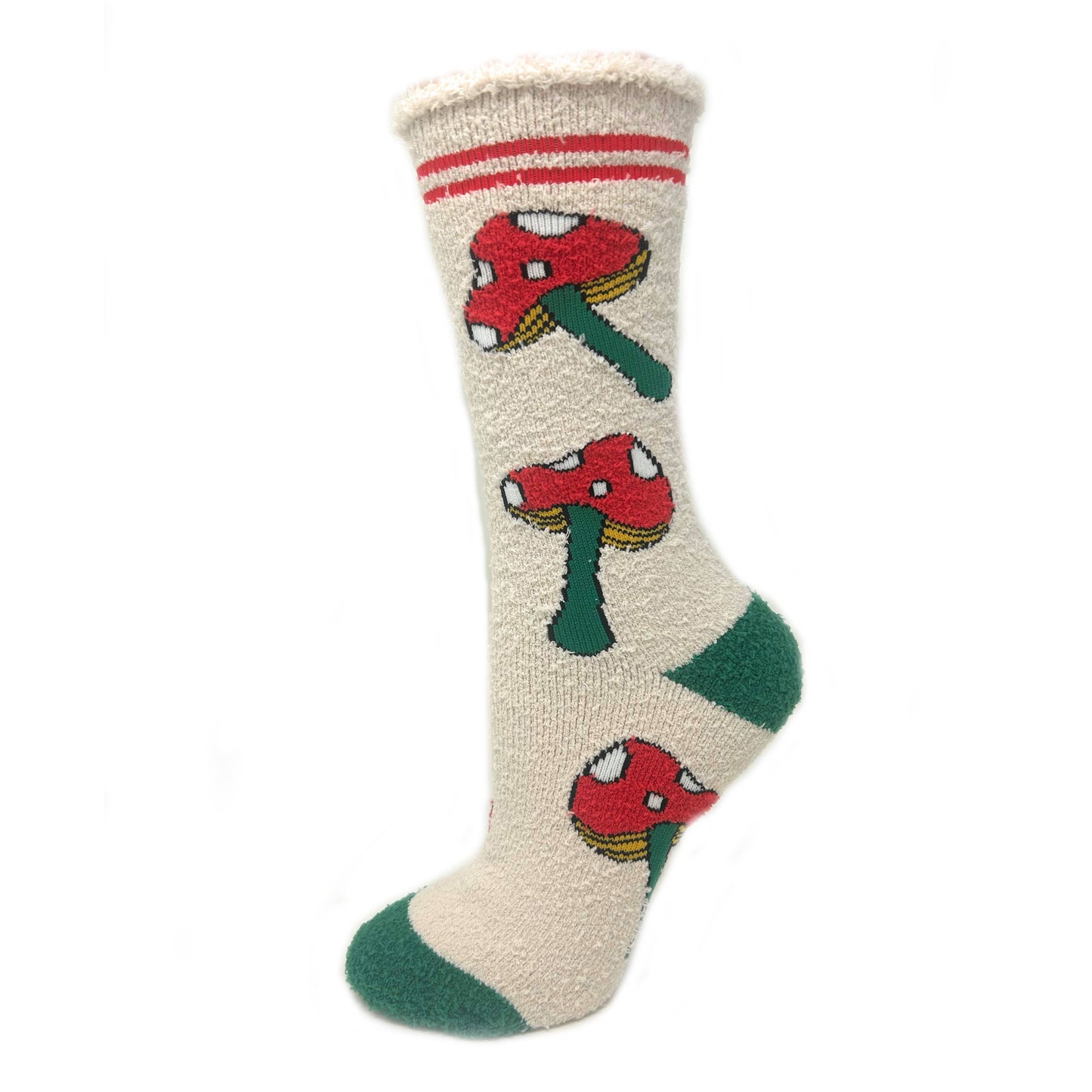Mushies | Women's Fuzzy Non-Slip Grippers Mushroom Socks