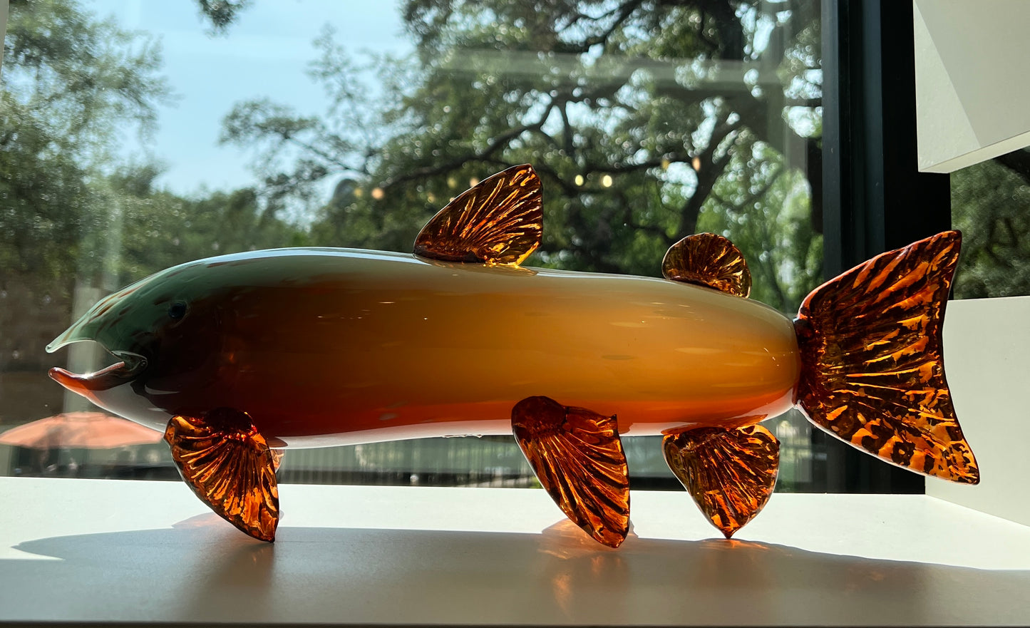 Sculpture, glass- Sassy Salmon