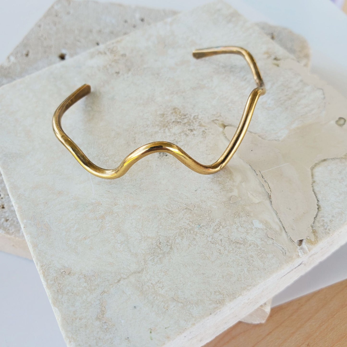 Wave Cuff - Brass - 1