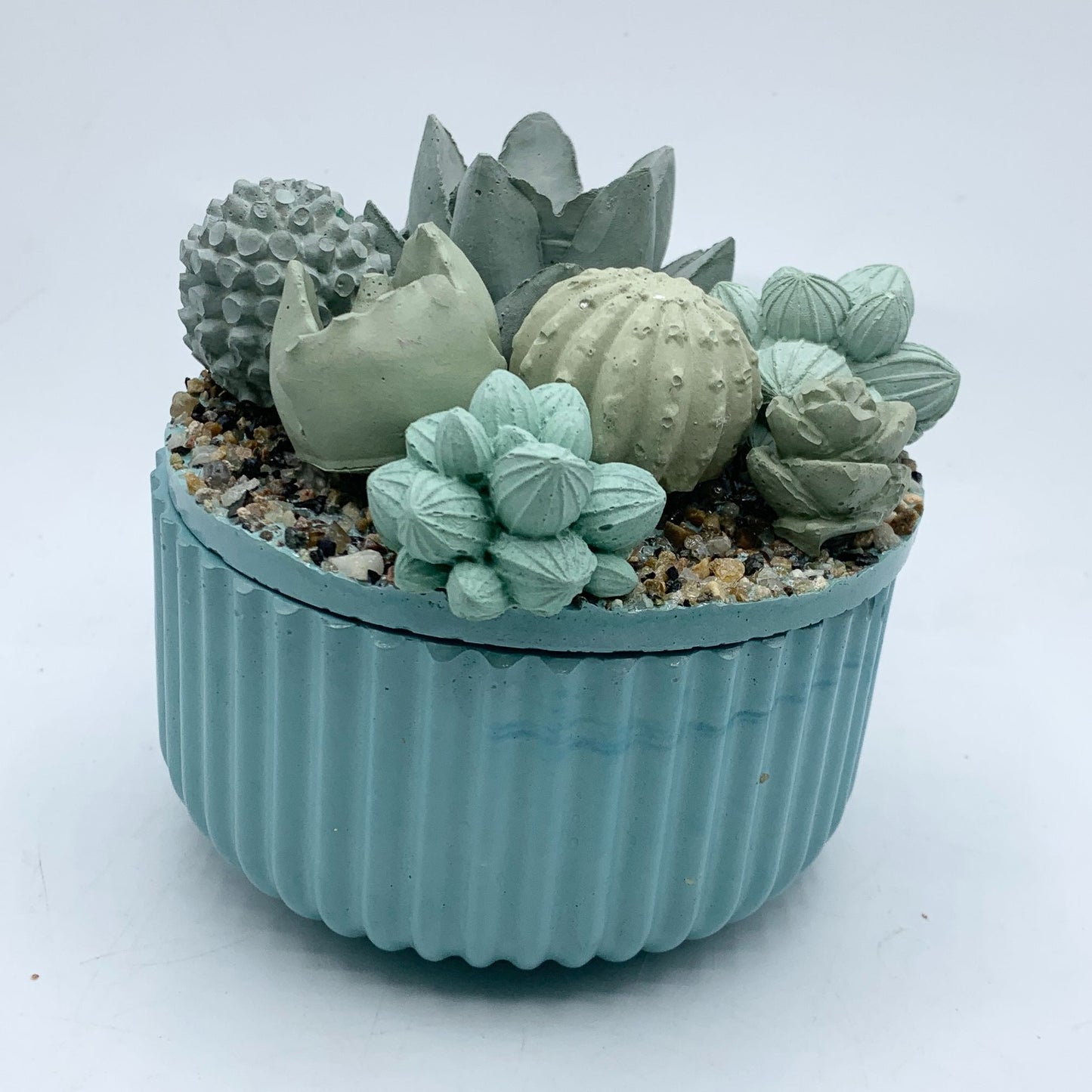 Concrete Succulent Garden Container - Ribbed - 4