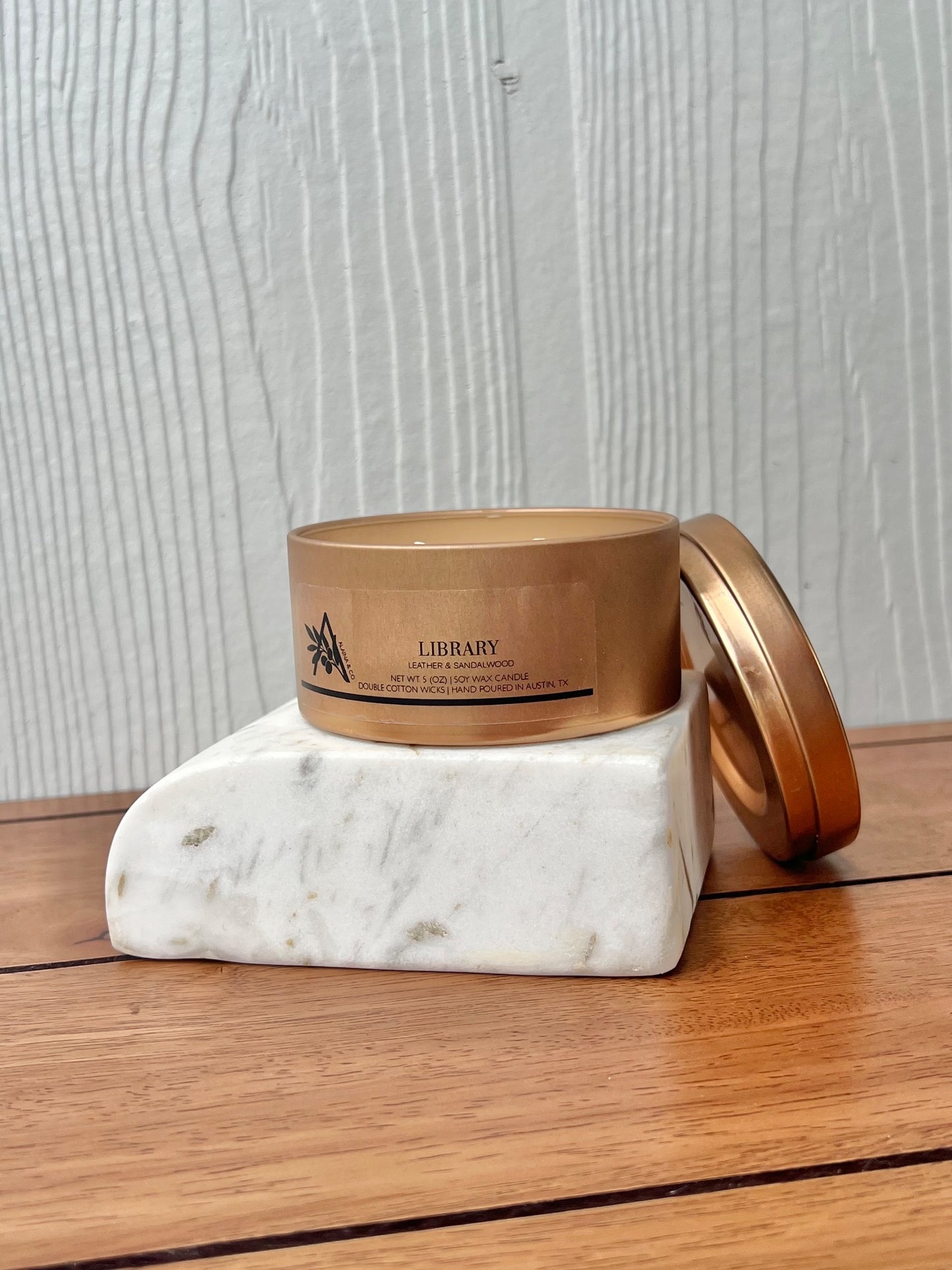 Library - 5 oz Copper Tin Soy wax Candle - 1