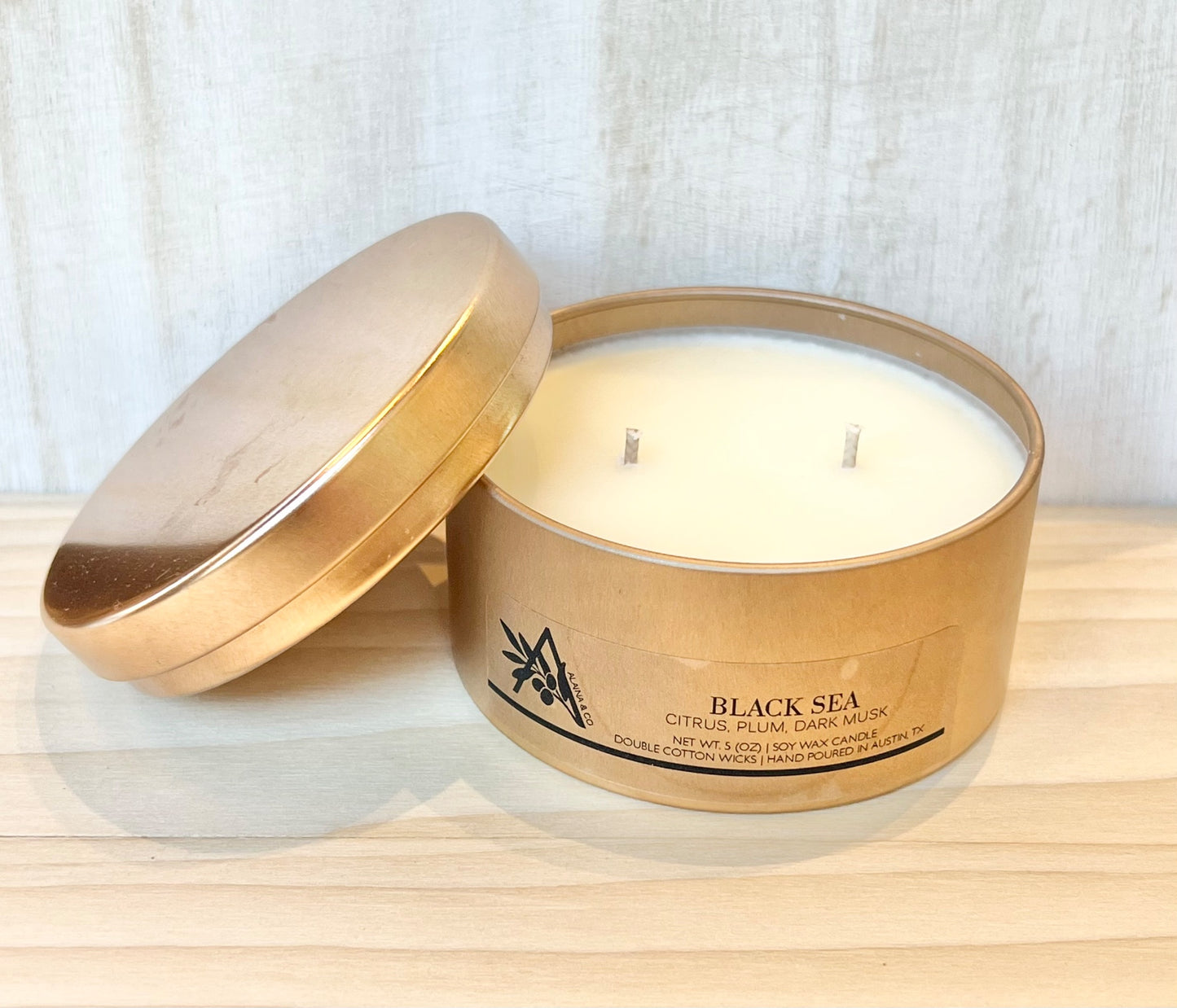 Black Sea - 5 oz Copper Tin Soy Wax Candle - 1