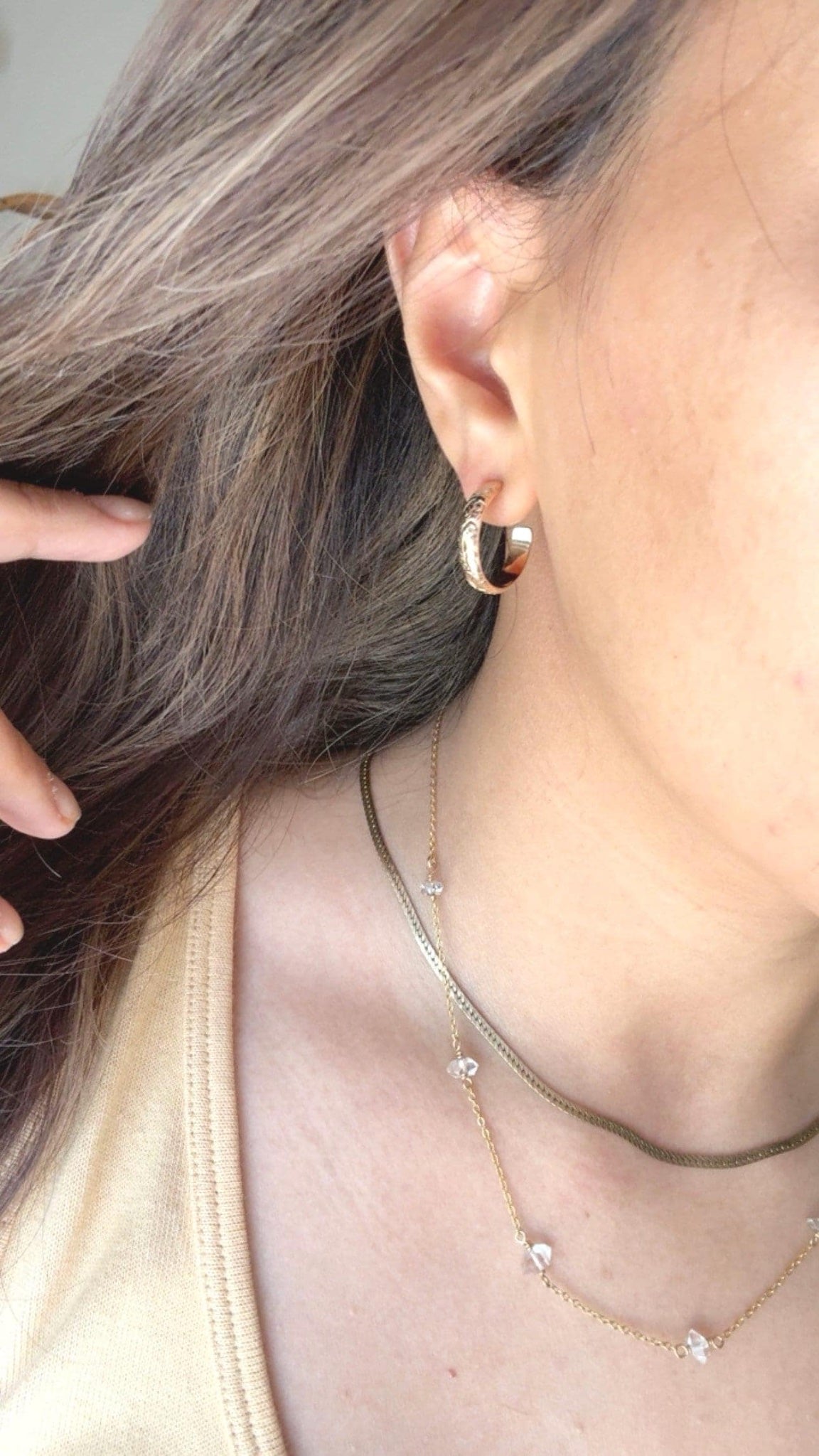 14K Gold Filled Floral Hoops - 5