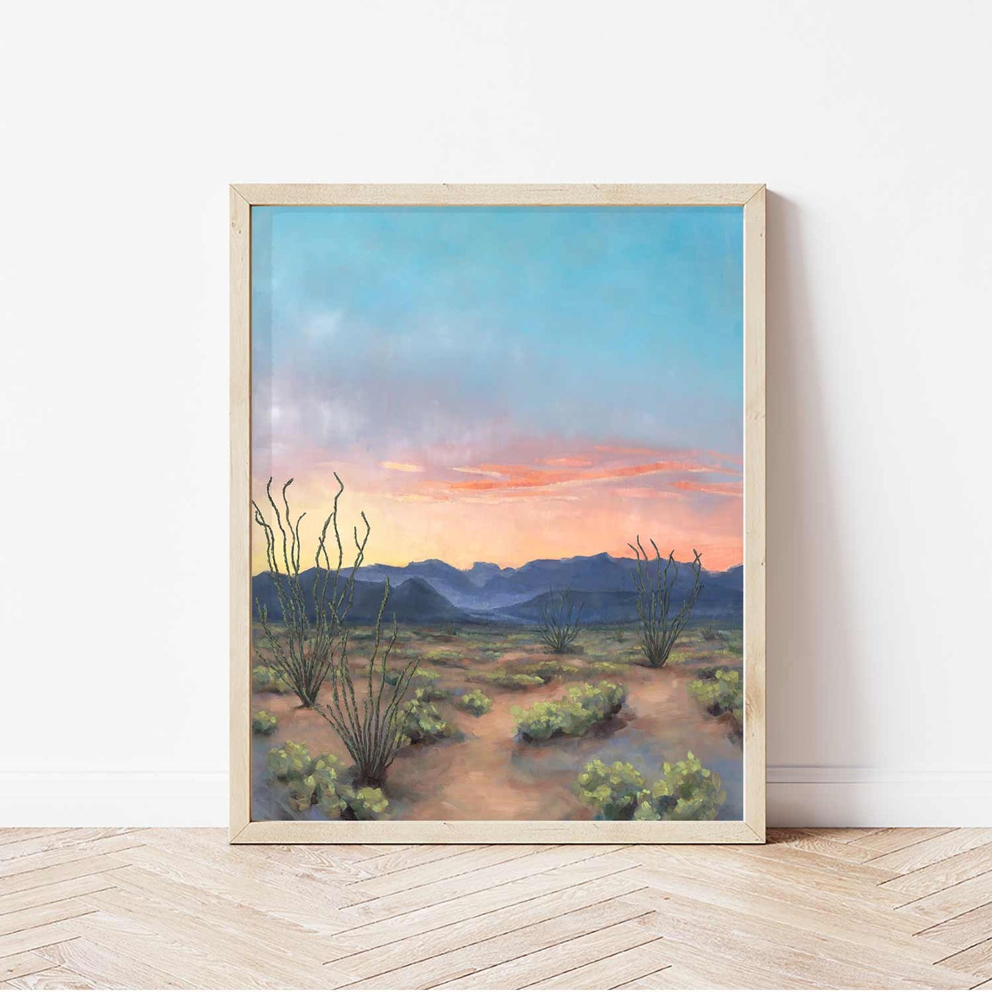 The Dancing Ocotillo - framed canvas print - 1