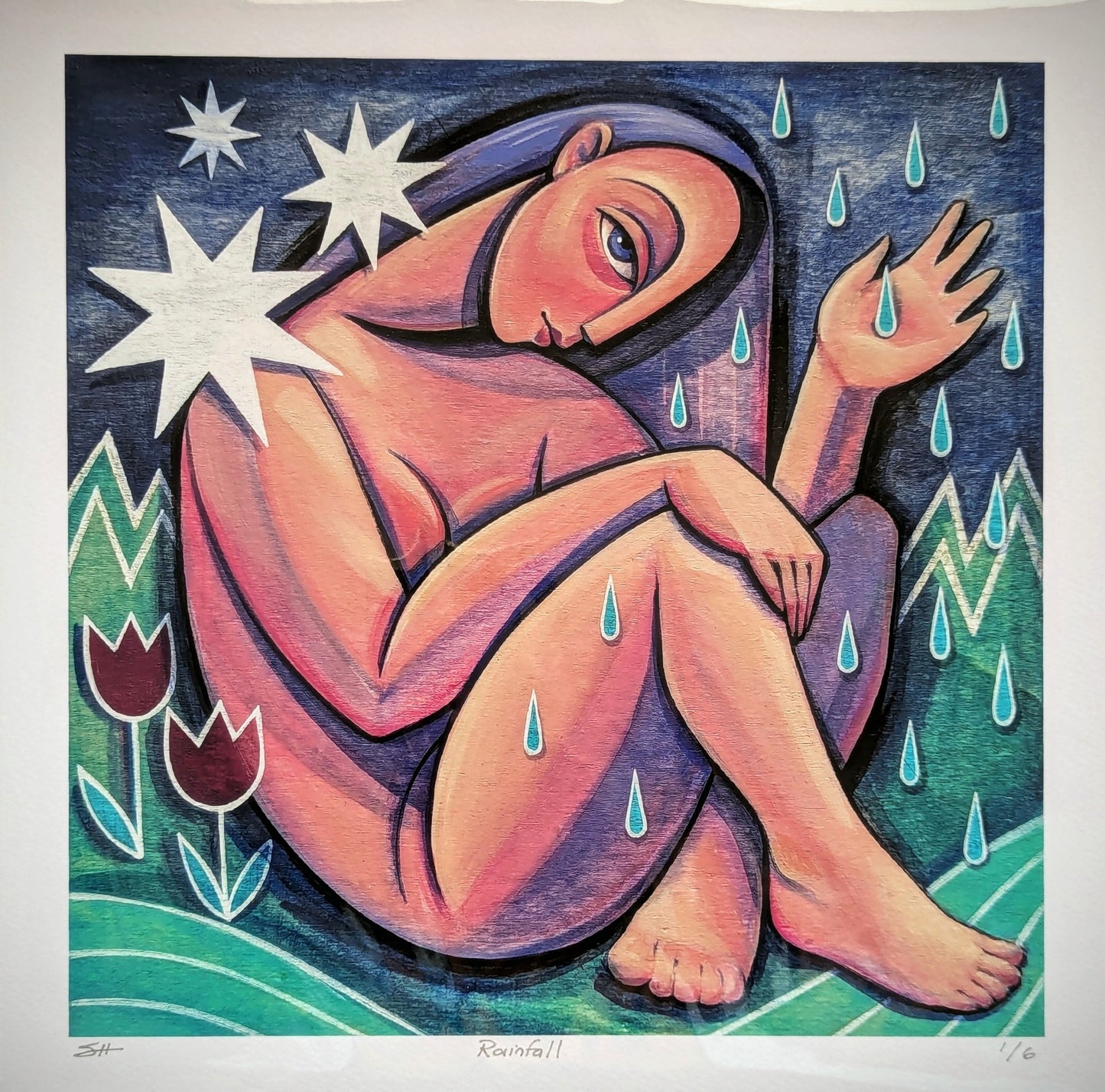 12"x12" fine art print- "Rainfall" - 1