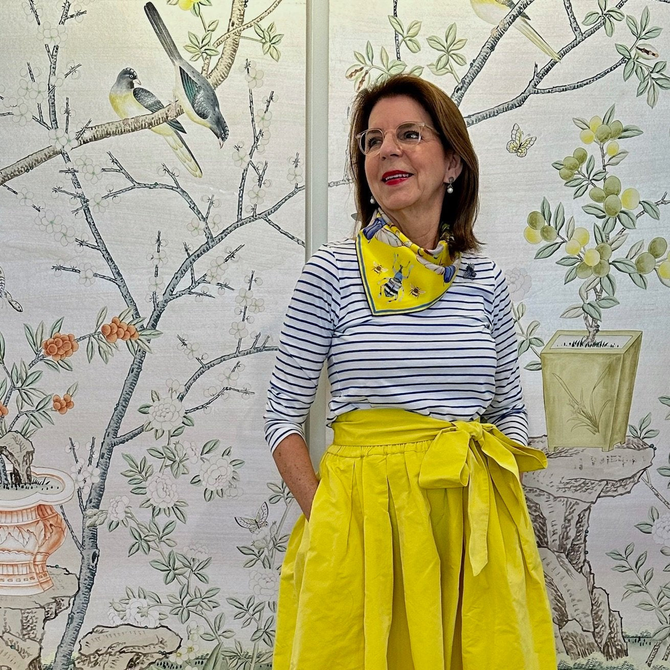 Bug Scarf, Meyer Lemon Yellow, 20", 100% silk - 7