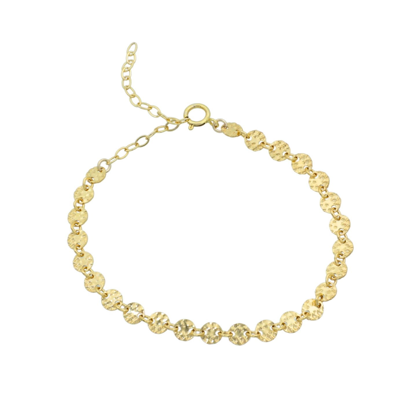 Bracelet - Textured Disc Bracelet 14k Gold-filled WBJ - 1