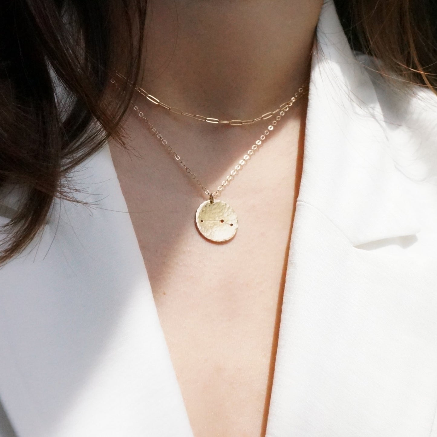 Zodiac Constellation Necklace - Hammered - 2