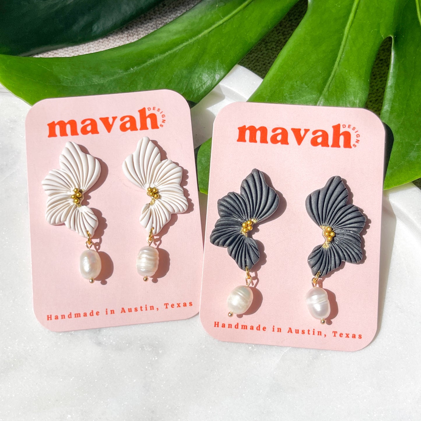 Floral Dangle Pearl Earring - 1