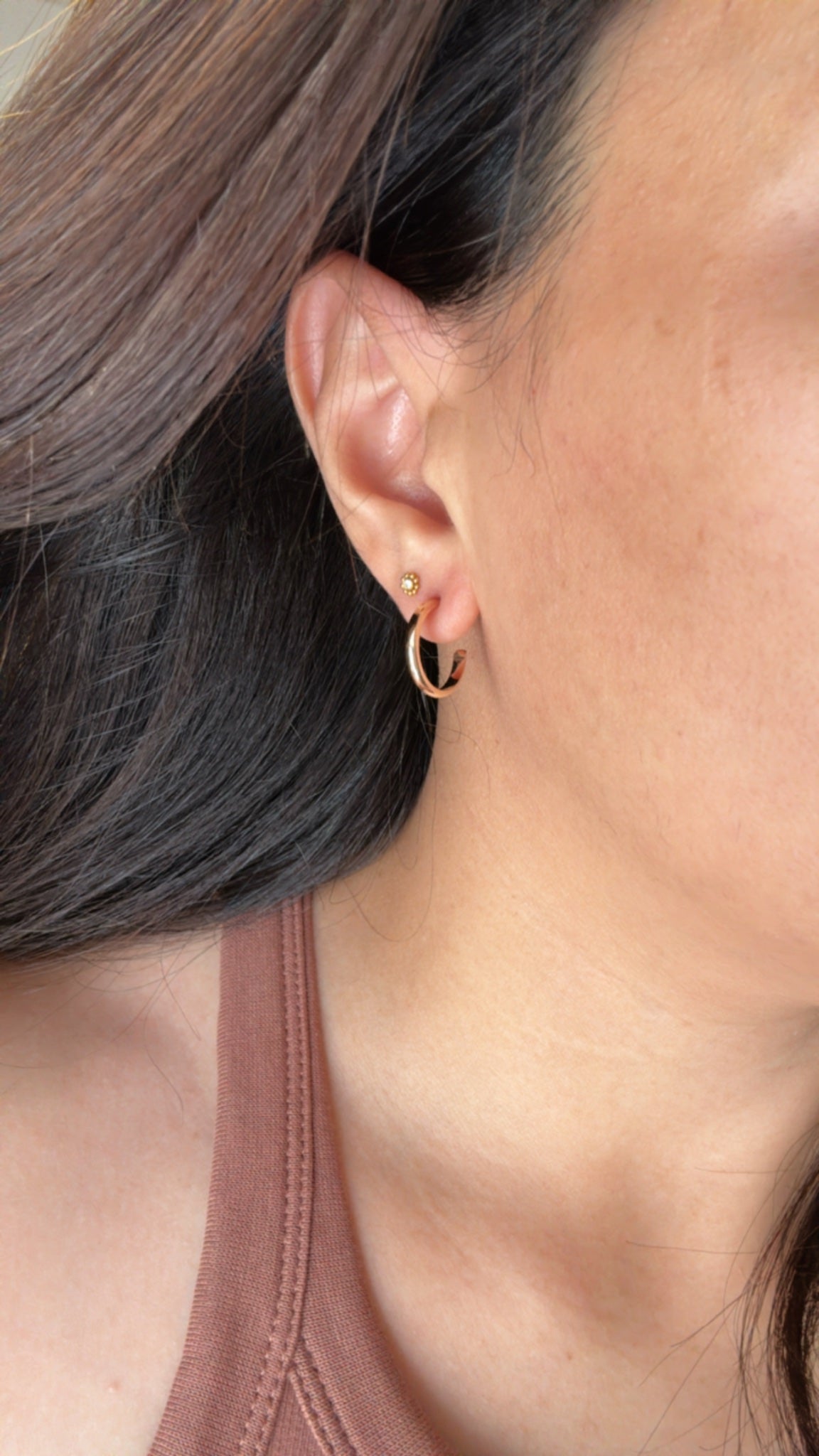 Dainty 14k Gold Filled Hoops Earrings - 2