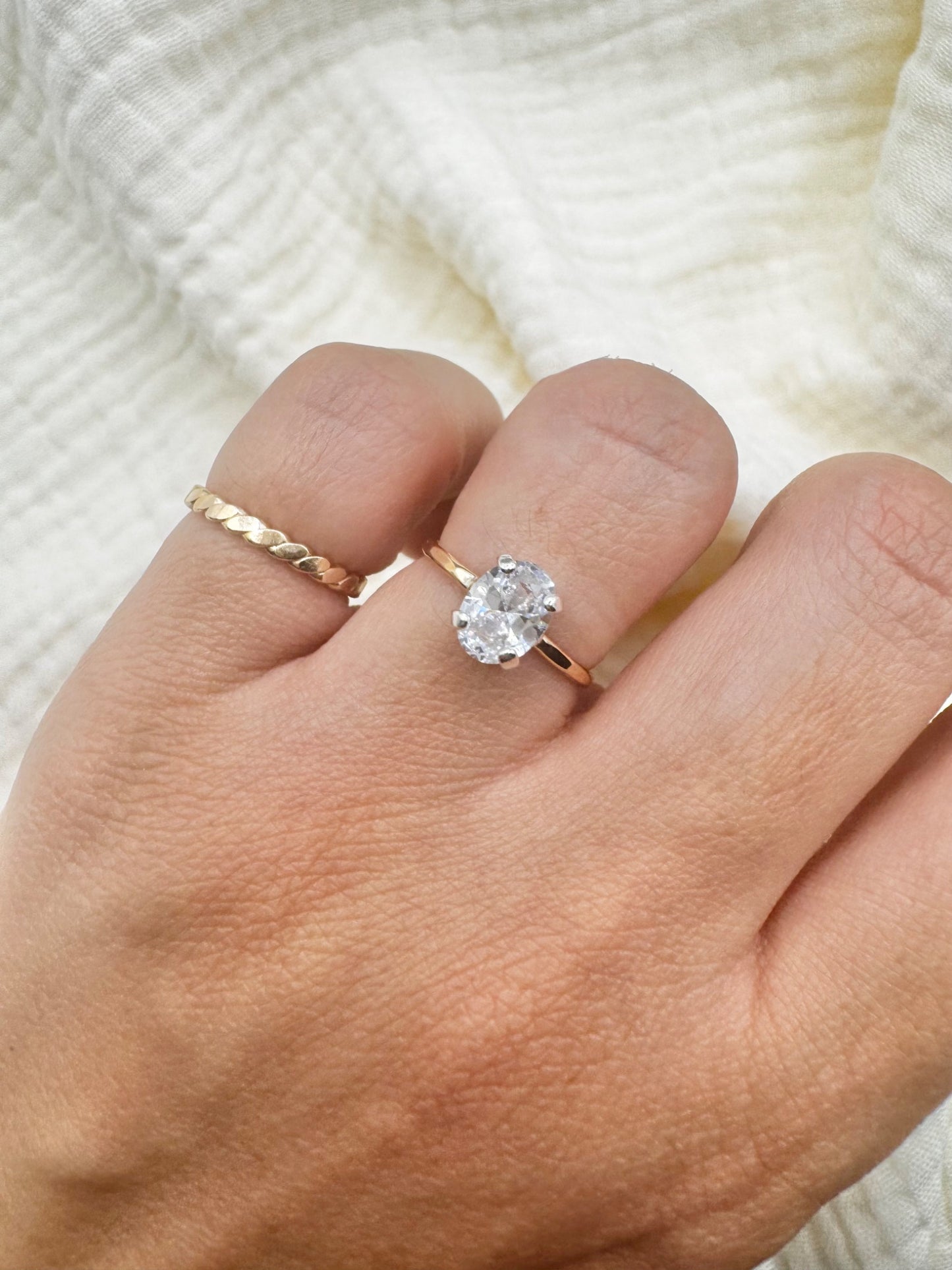 14K Gold Filled Solitaire Ring - 2