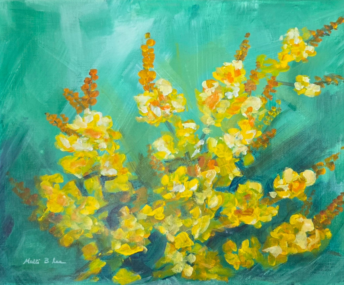 Original Painting- "Flowers in the Forest Study #1" - by Malti B Lee