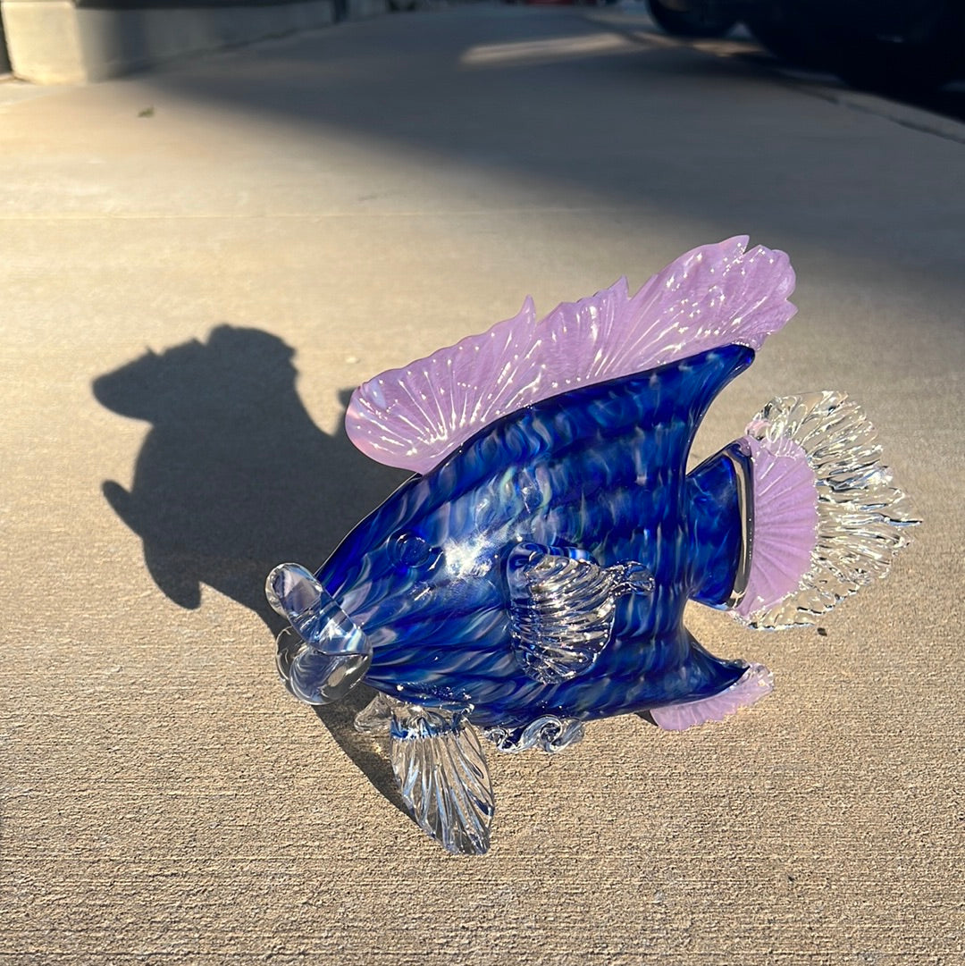 Sculpture, glass: Angel-grouper-flounder Fish