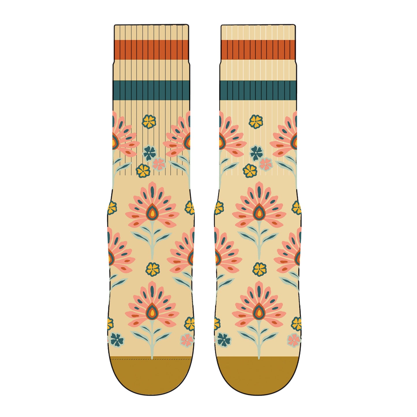 Wild Flowers-Athletic-Womens Crew Socks
