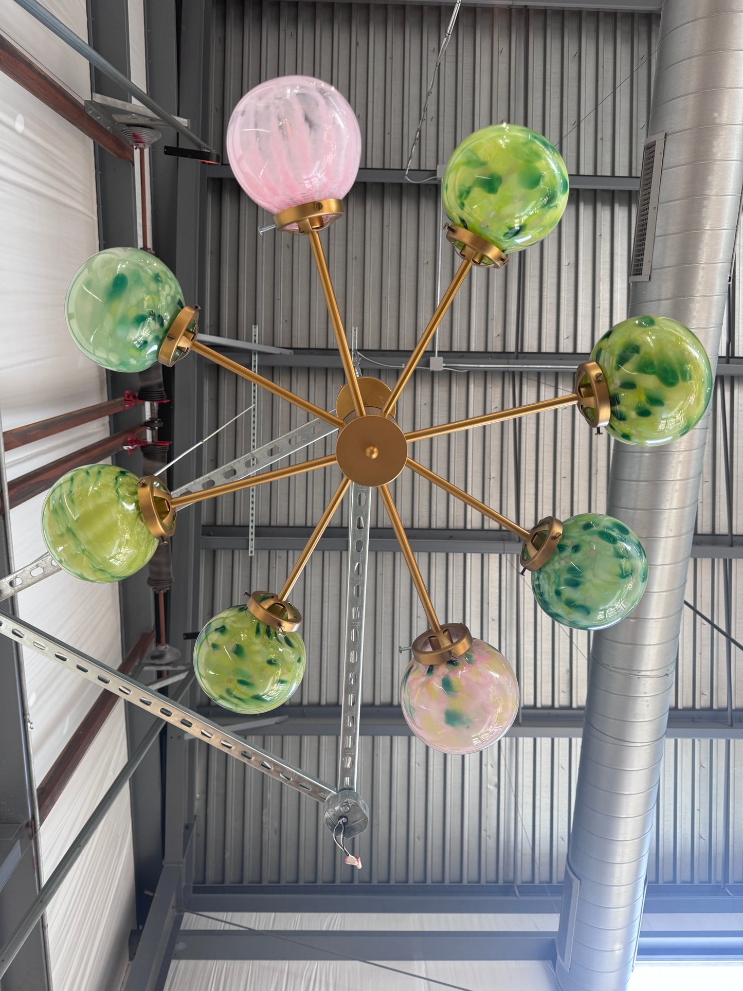 Lighting- Radial Globe Chandelier, blown glass