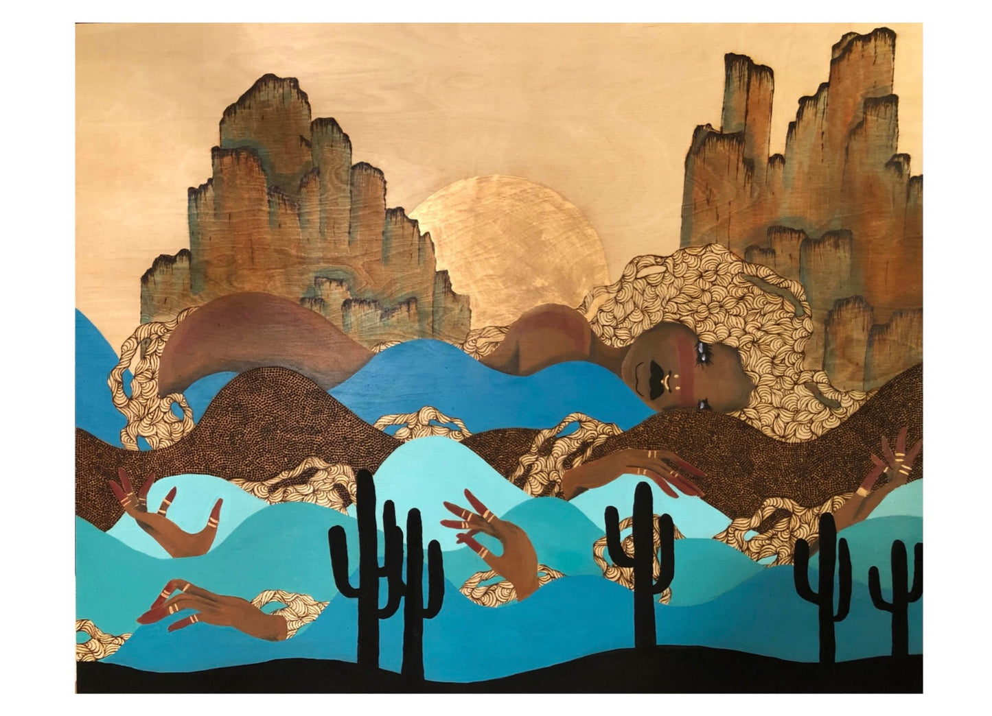 "Relief" Hand Embellished Print - 1