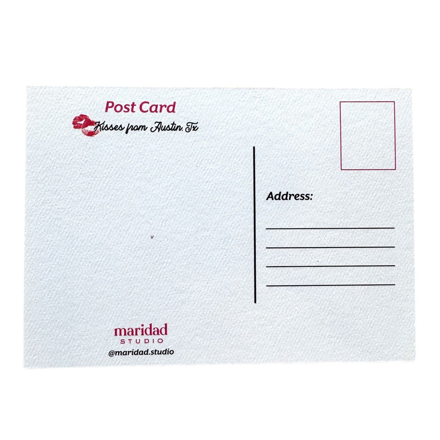 Postcard, kisses from Maridad