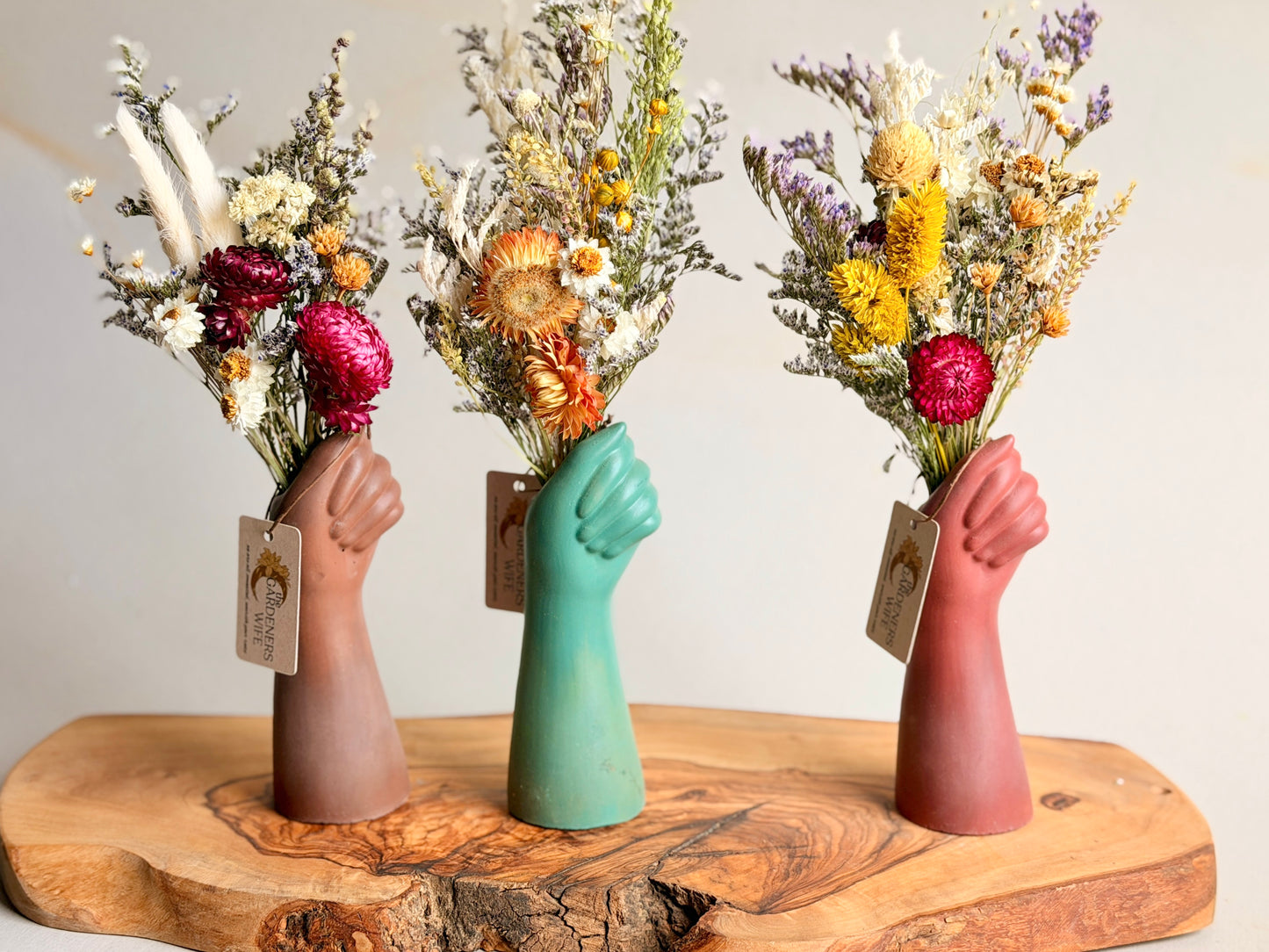 Hand Vase with flowers