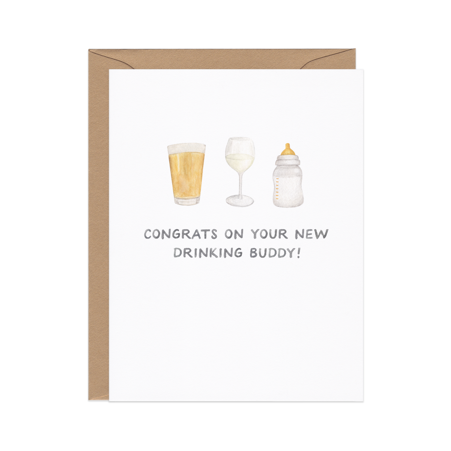 Drinking Buddies — Funny New Baby / New Parents Card