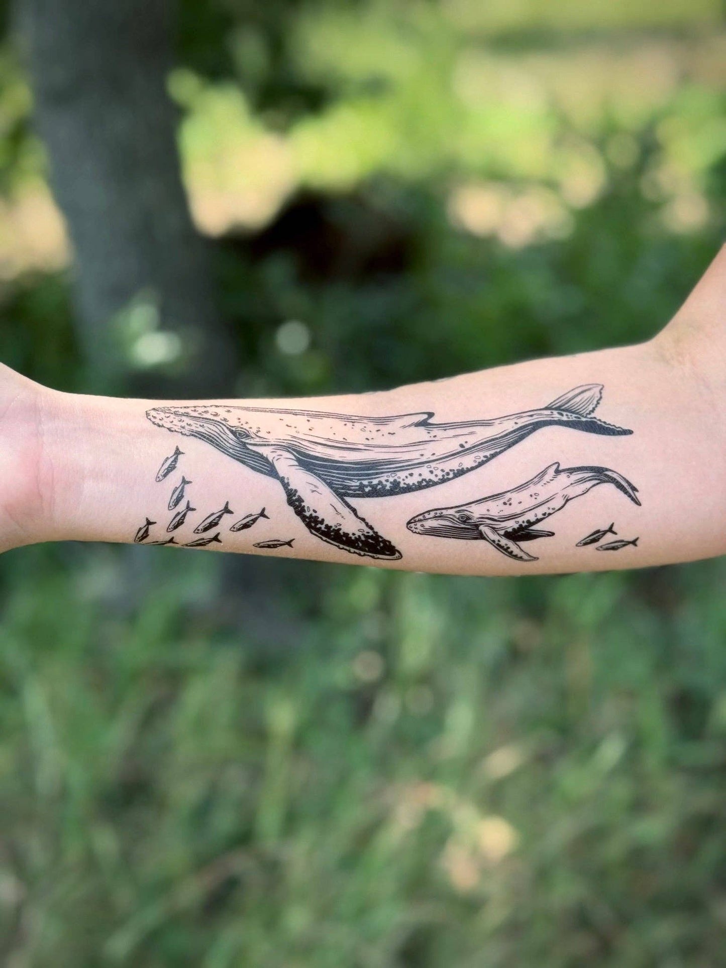 Blue Whale Temporary Tattoo