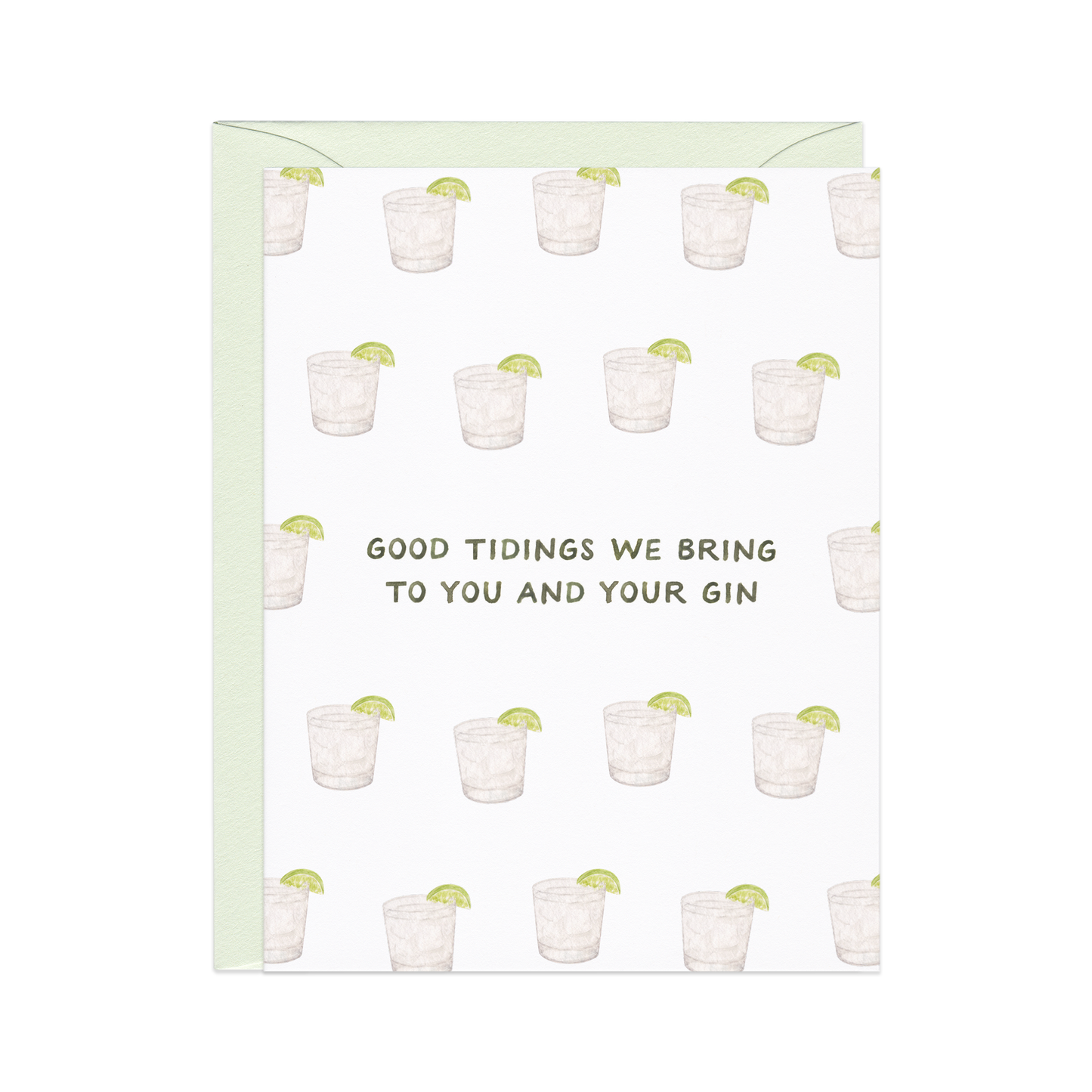 Good Tidings and Gin — Cocktail Pun Christmas Card