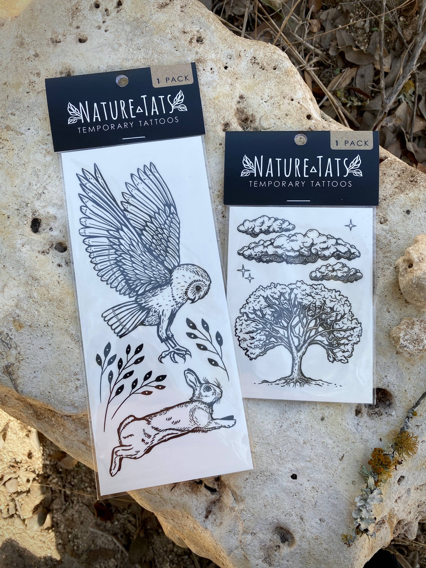 Owl & Rabbit Temporary Tattoo