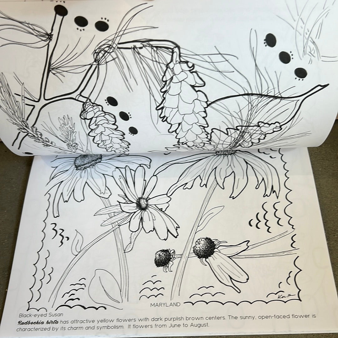 State Flower Coloring Book