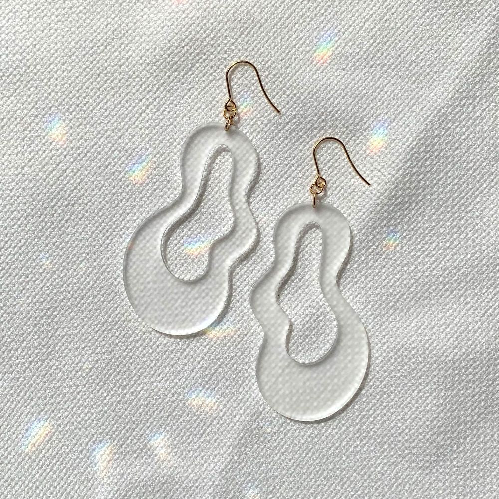 Blob Earrings, Frosted - 2