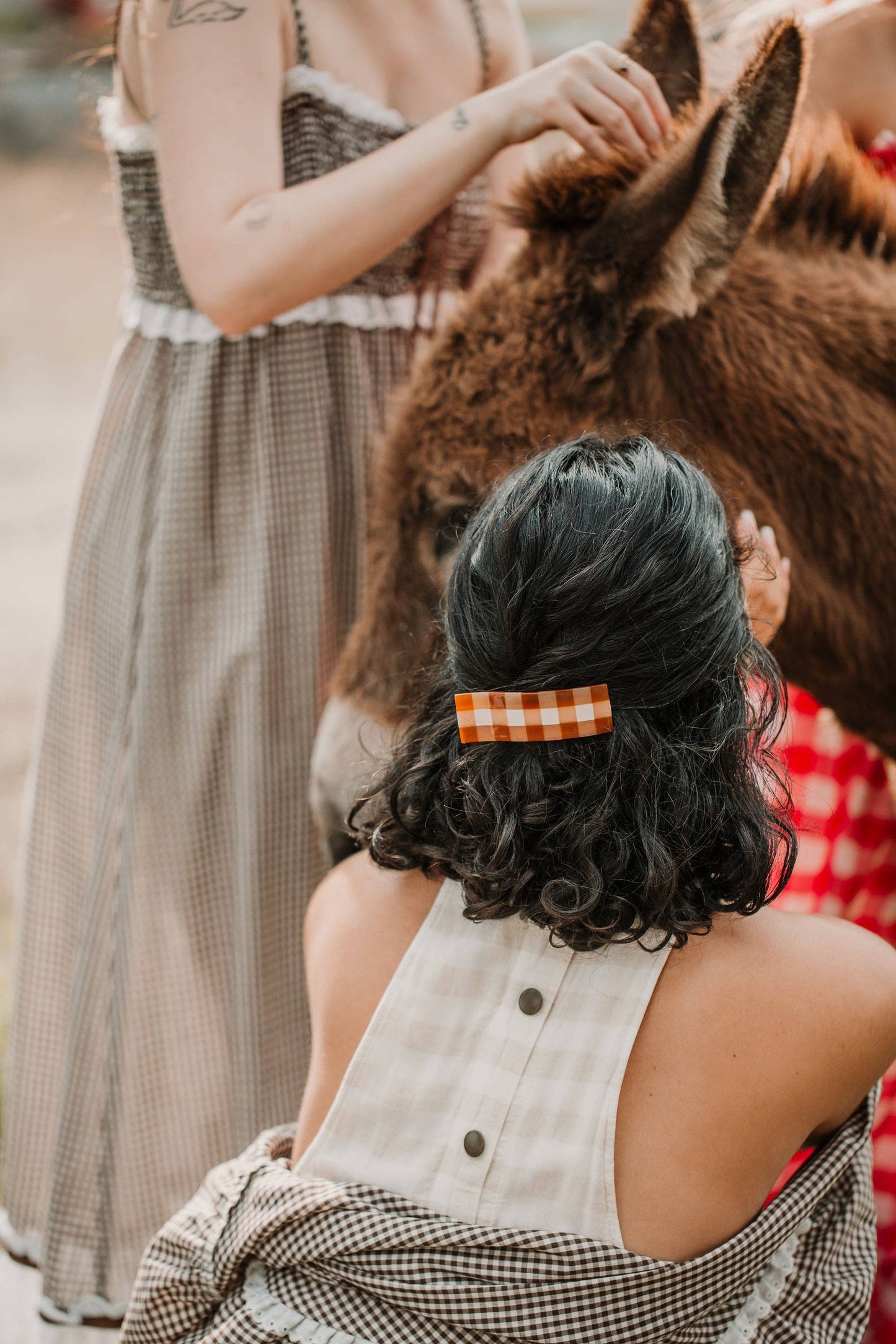 Gingham XL Alligator Clip