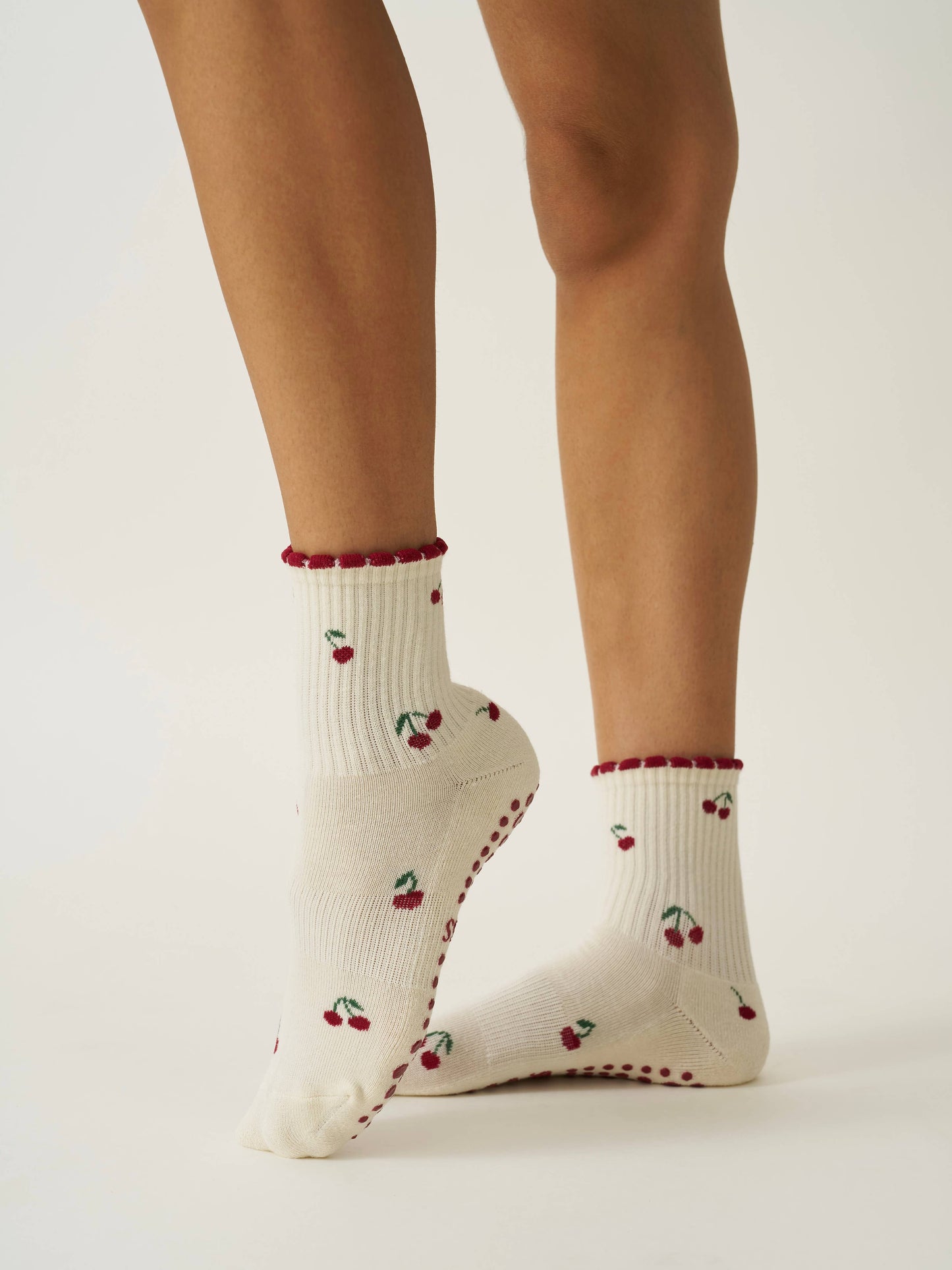 🍒 Little Cherry Petal Grip Sock, Pilates Socks