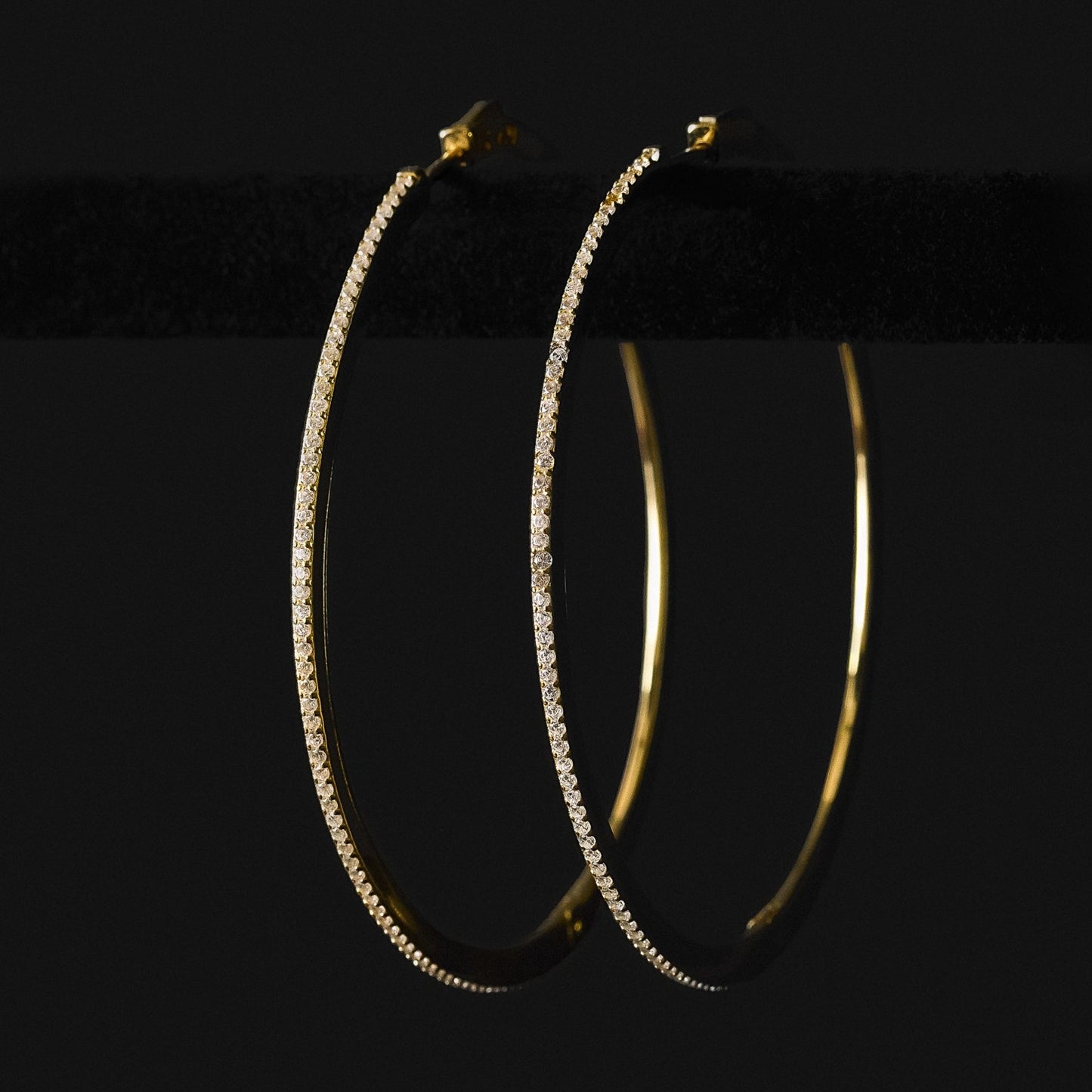 Earrings - CZ Hoops w/ Locking System - The "Caroline"