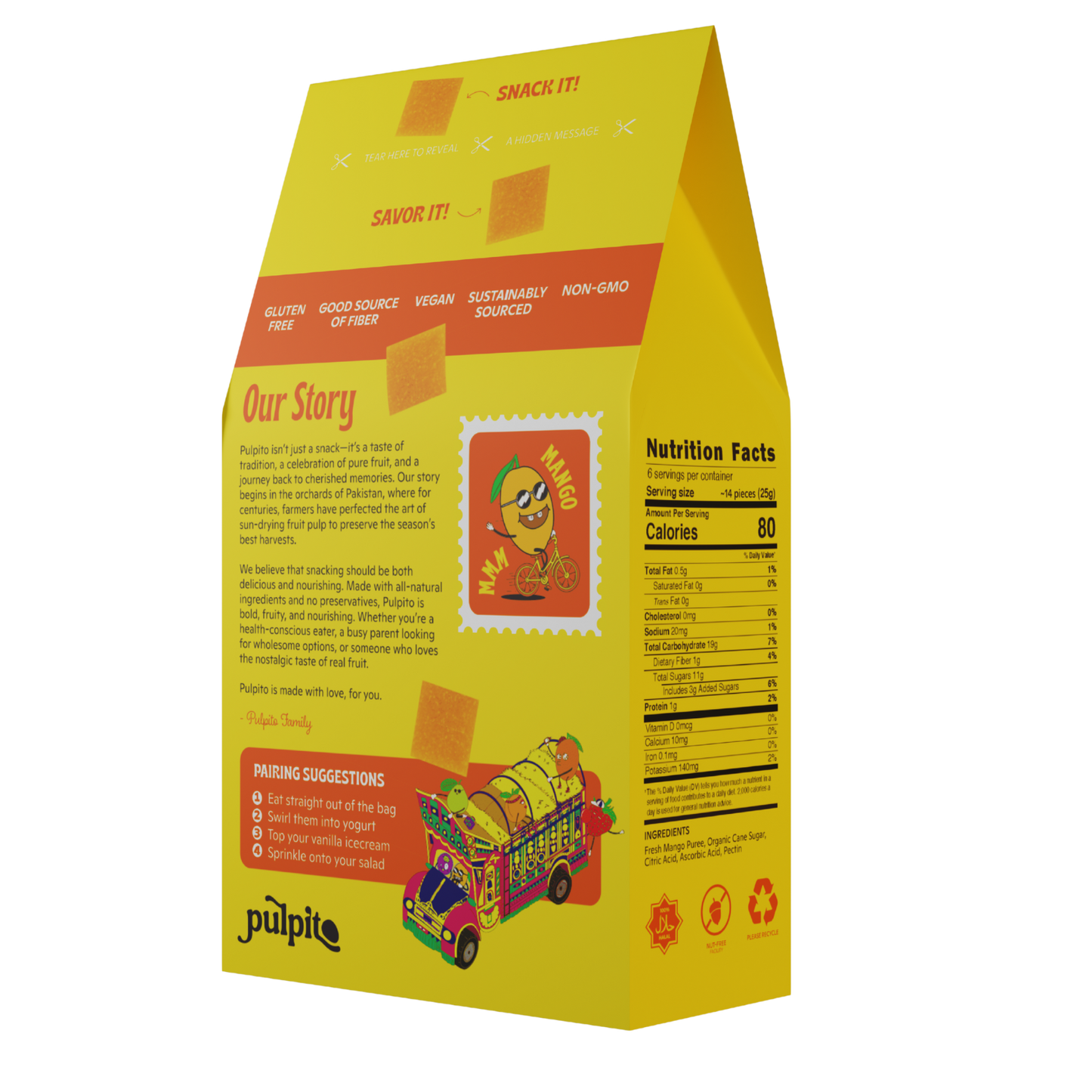 MMM Mango  - Natural Fruit Snacks - Dried Fruit Bites