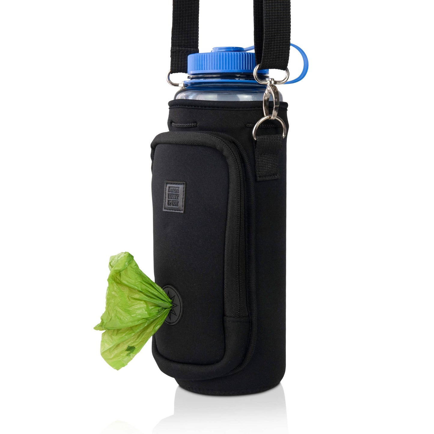 Made Easy Kit Water Bottle Carrier w/Pocket for Dog Poop Bag
