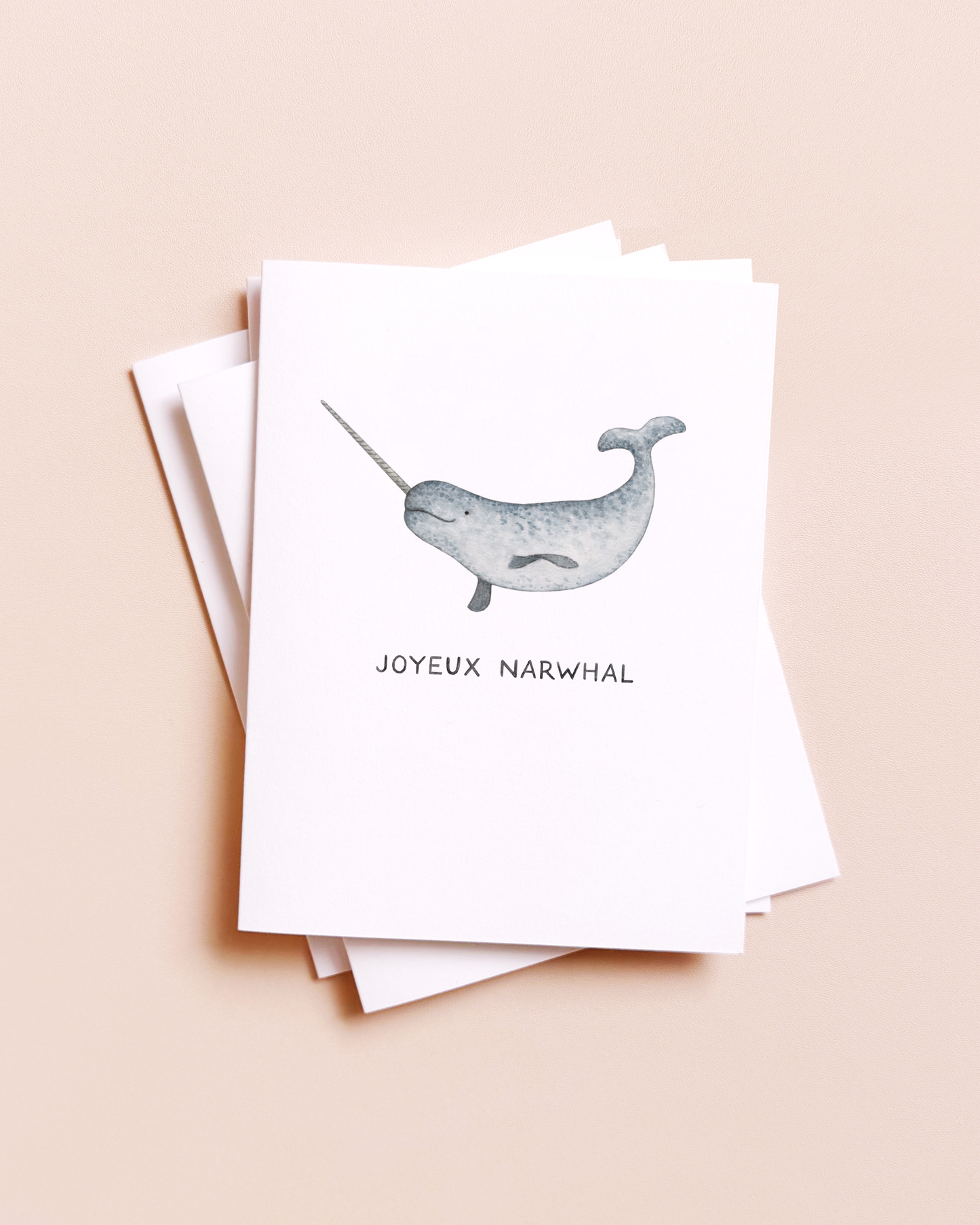 Joyeux Narwhal — French Animal Pun Christmas Card