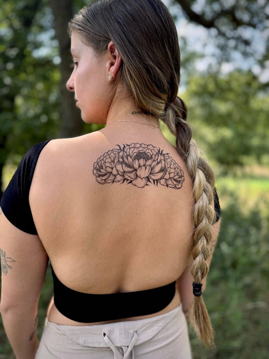 Peony Temporary Tattoo
