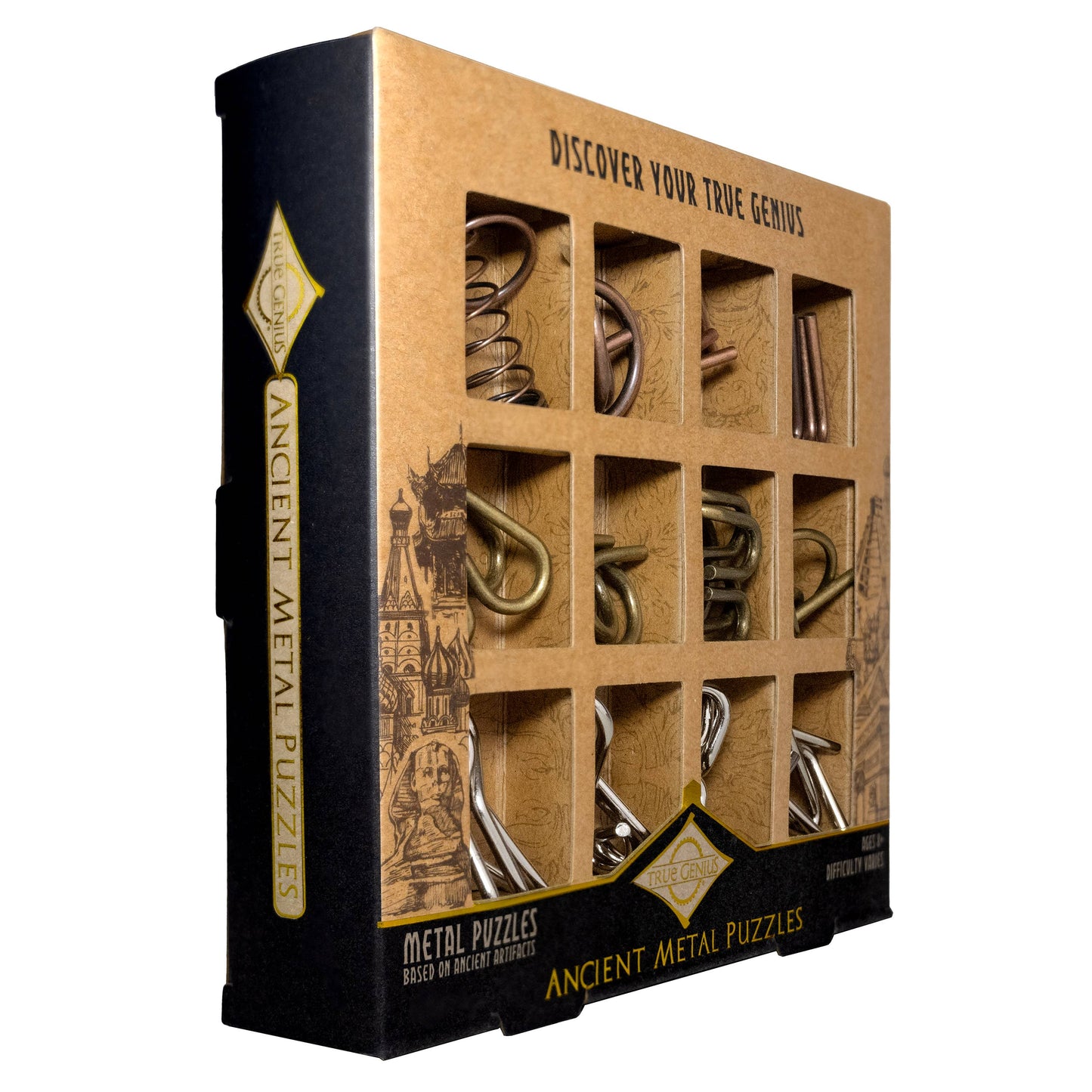 True Genius Ancient Metal 12-PC Puzzle Set
