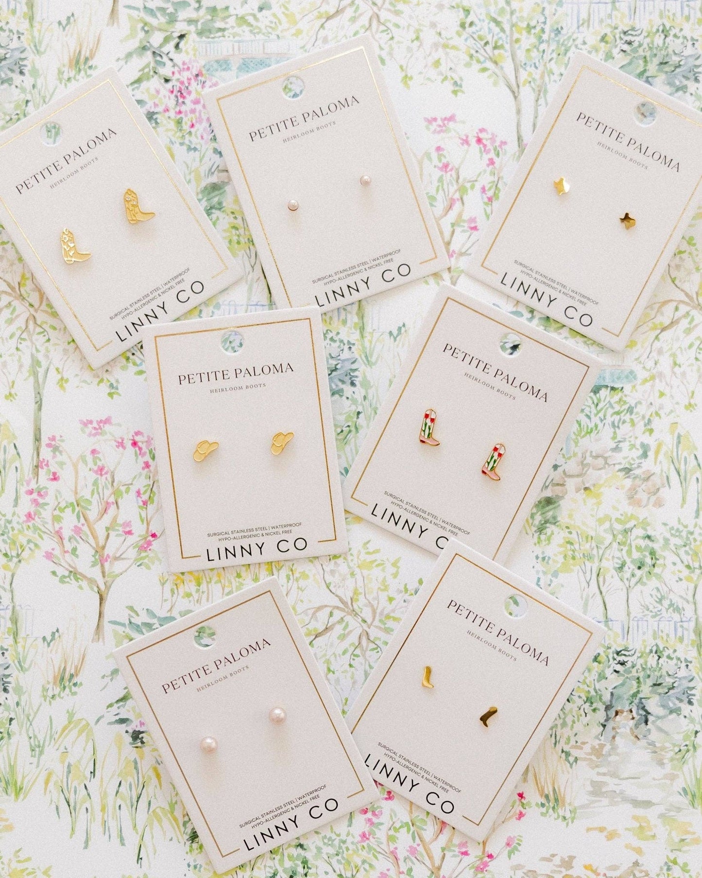 Screwback Stud Earrings - Daisy Cowgirl Boot Gold