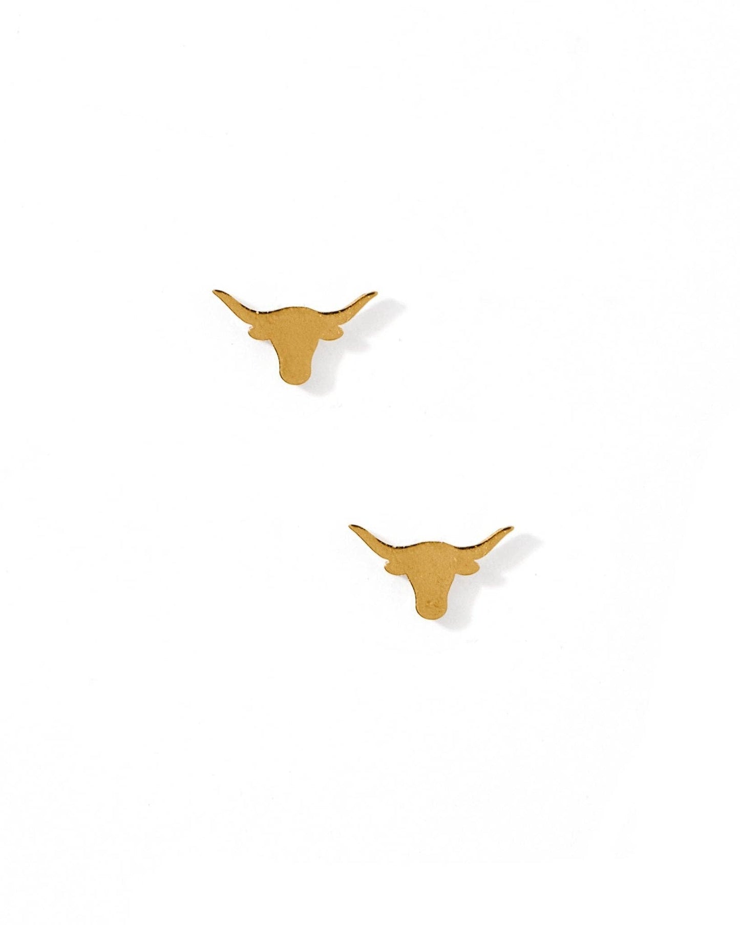 Screwback Stud Earrings - Texas Steer Gold