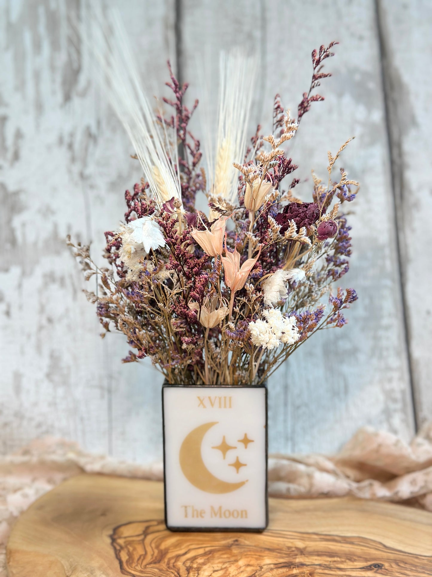 “The Moon” Vase with Florals