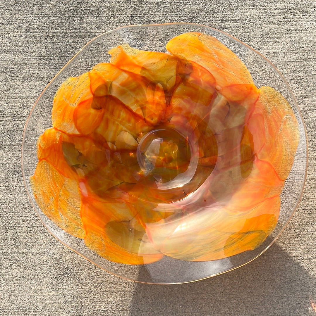 Bowl- Large, Flower. Blown glass