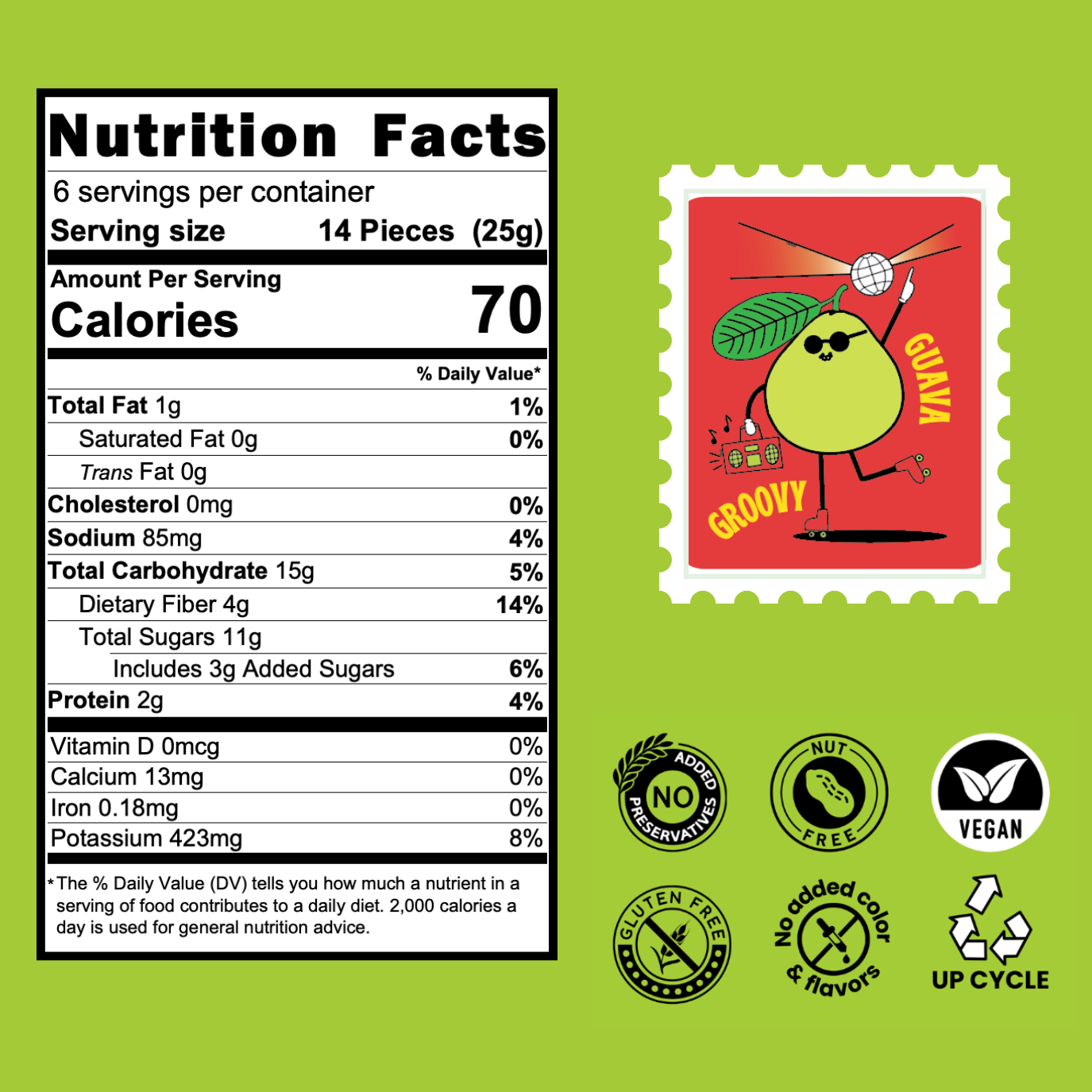 Groovy Guava - Natural Fruit Snacks - Dried Fruit Bites