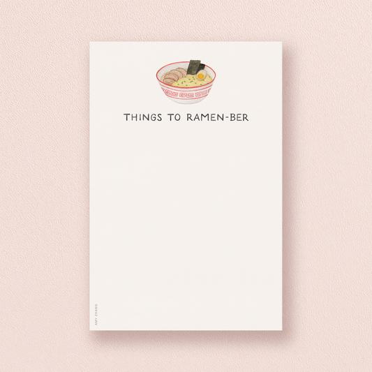 Things To Ramen-ber — Asian Food Noodle Pun Notepad