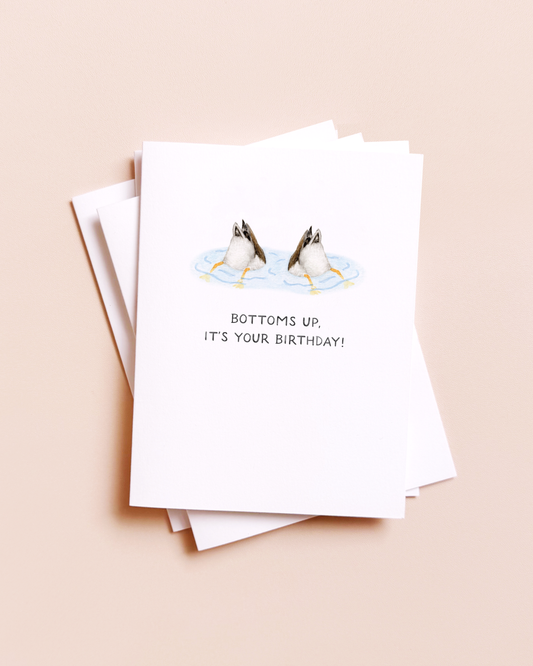 Bottoms Up Ducks — Funny Animal Lovers Birthday Card