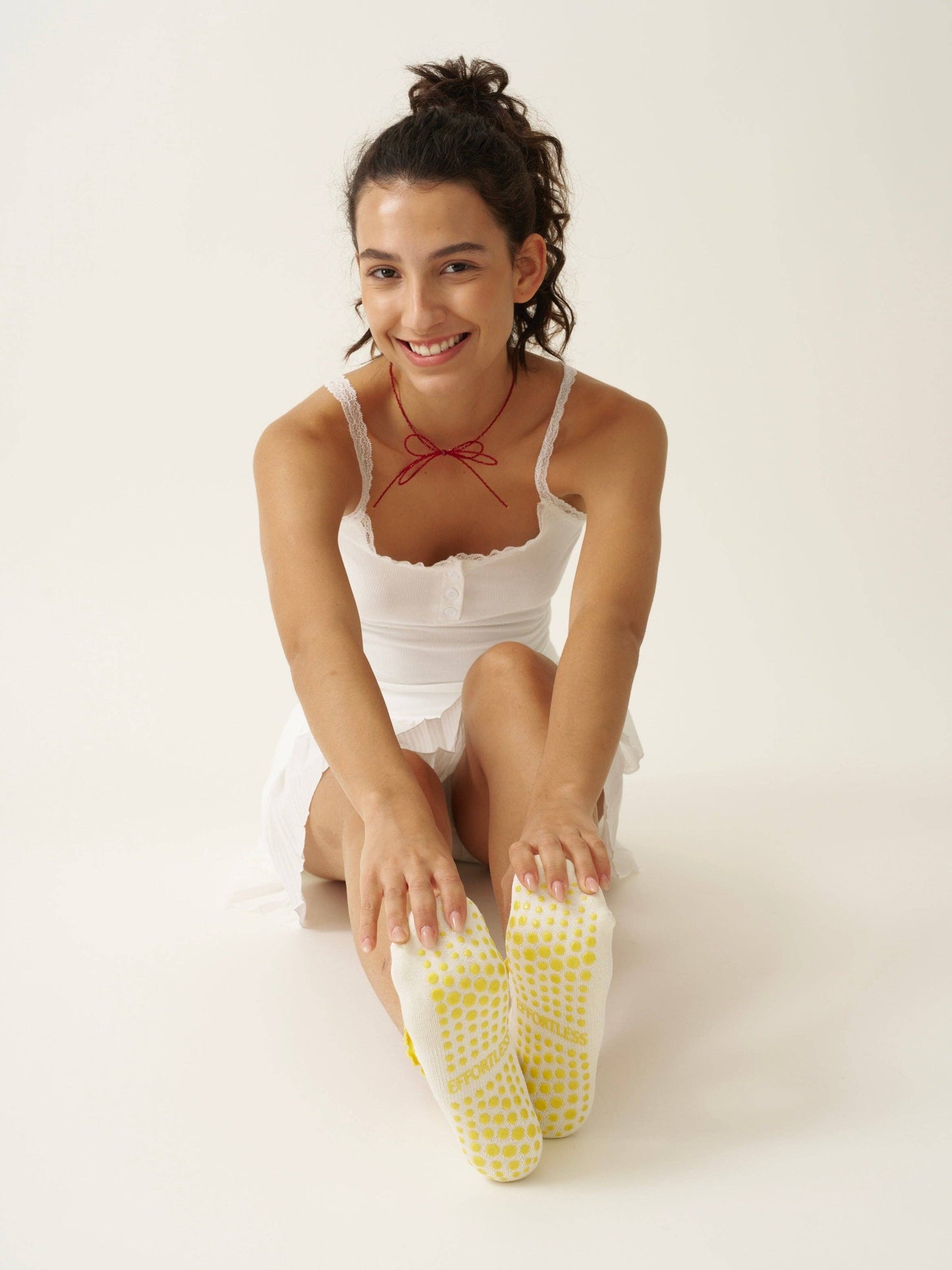 🍋 Lemon Ruffle Grip Sock